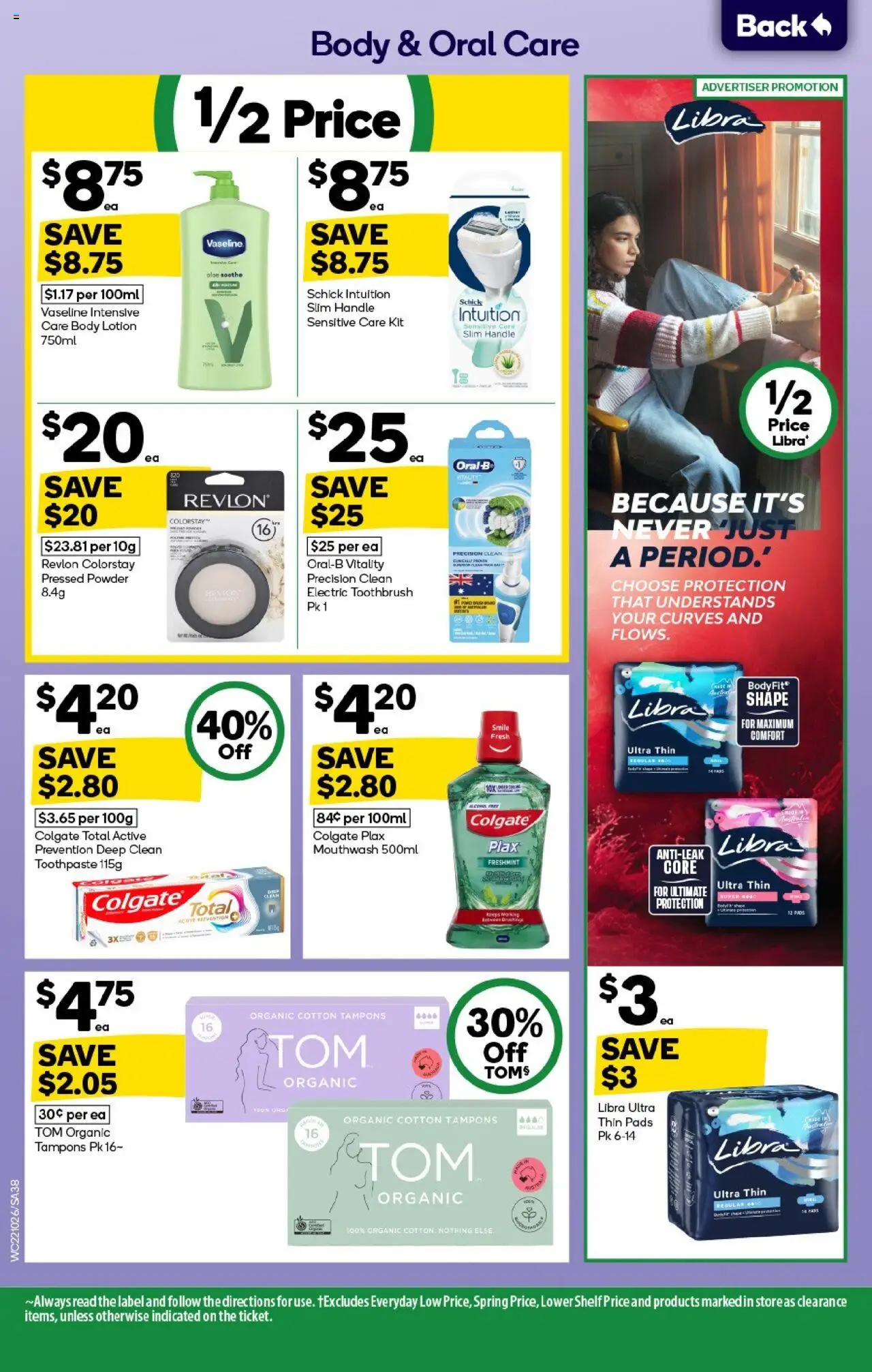 Woolworths catalogue - valid from 22.10.2025 | Page: 38 | Products: Shelf, Body lotion, Tampons, Vaseline