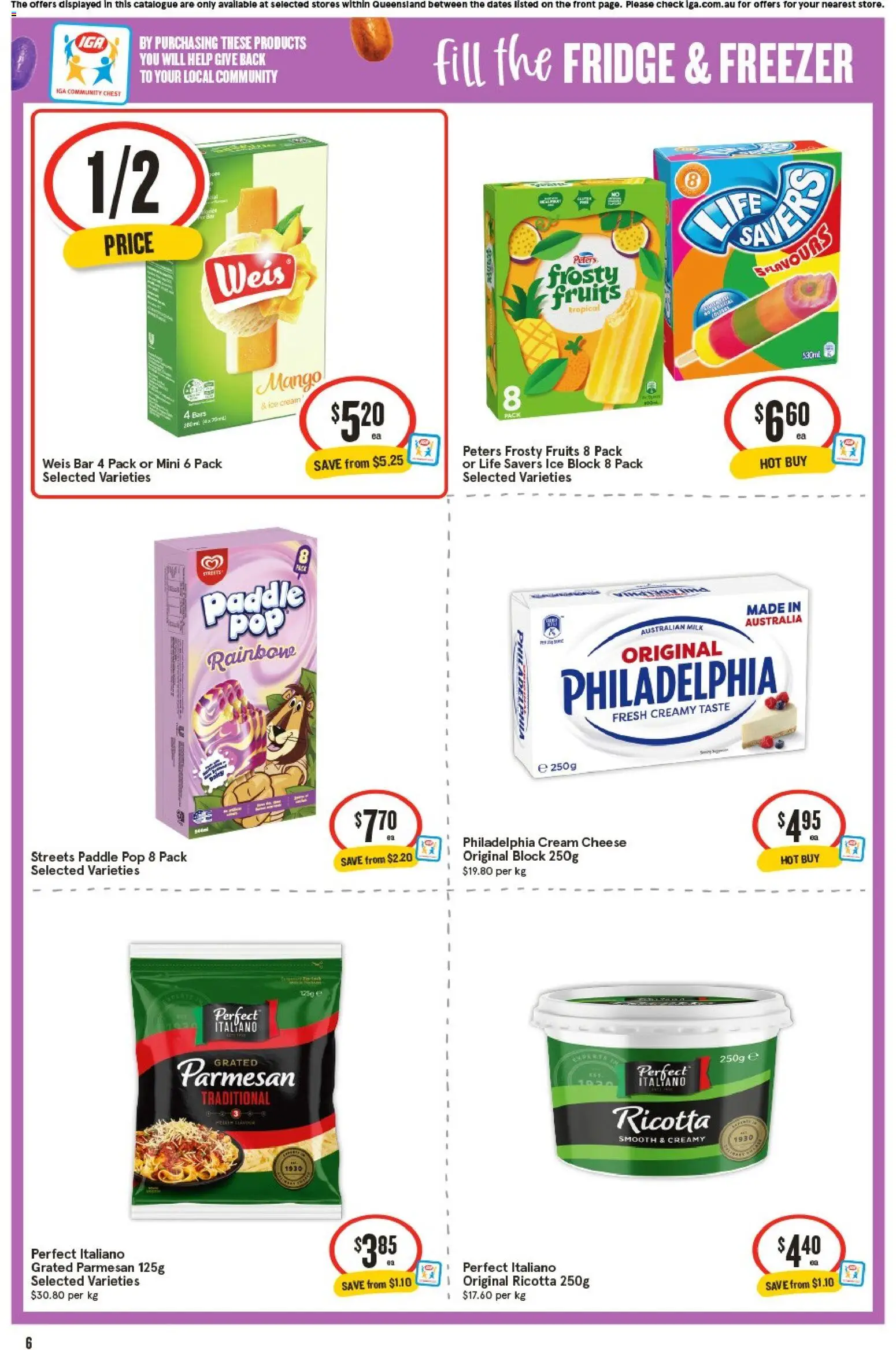 IGA catalogue - valid from 01.04.2026 | Page: 6 | Products: Milk, Cream, Mango, Fridge