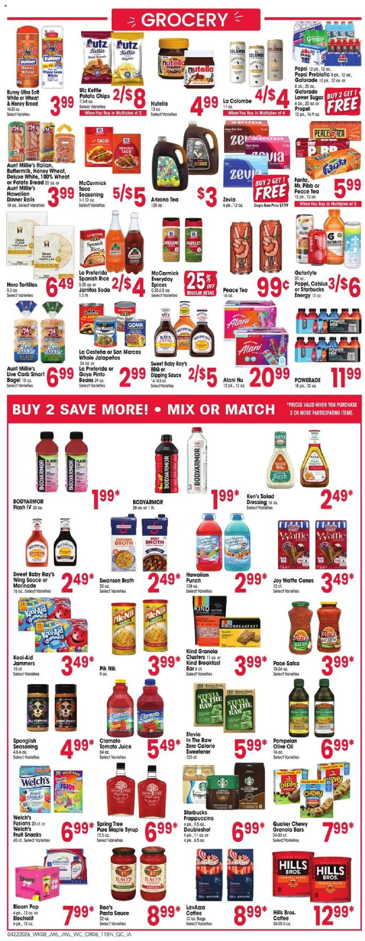 Jewel Osco Weekly Ad - valid from 22.04.2026 | Page: 6 | Products: Juice, Tea, Salad, Sugar