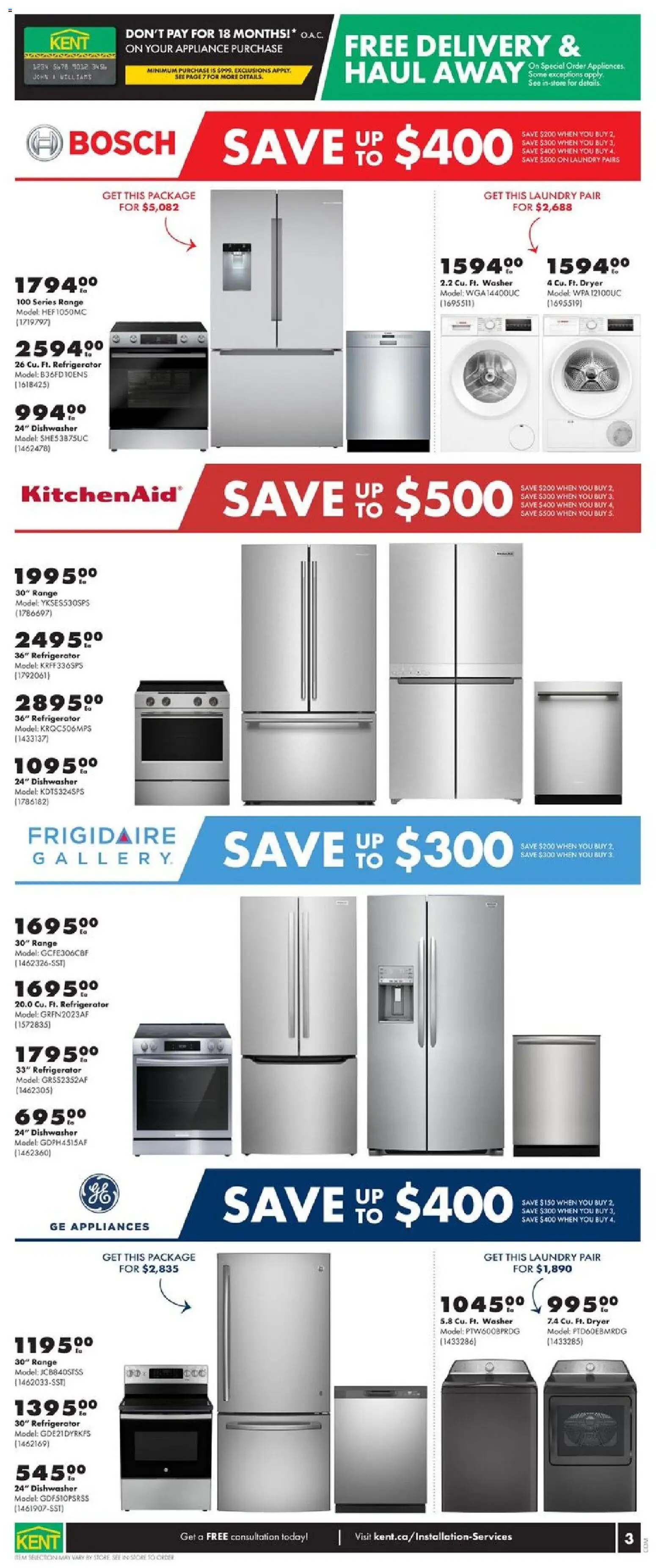 Kent flyer valid from 27.11.2025 | Page: 3 | Products: Refrigerator, Dryer, Dishwasher