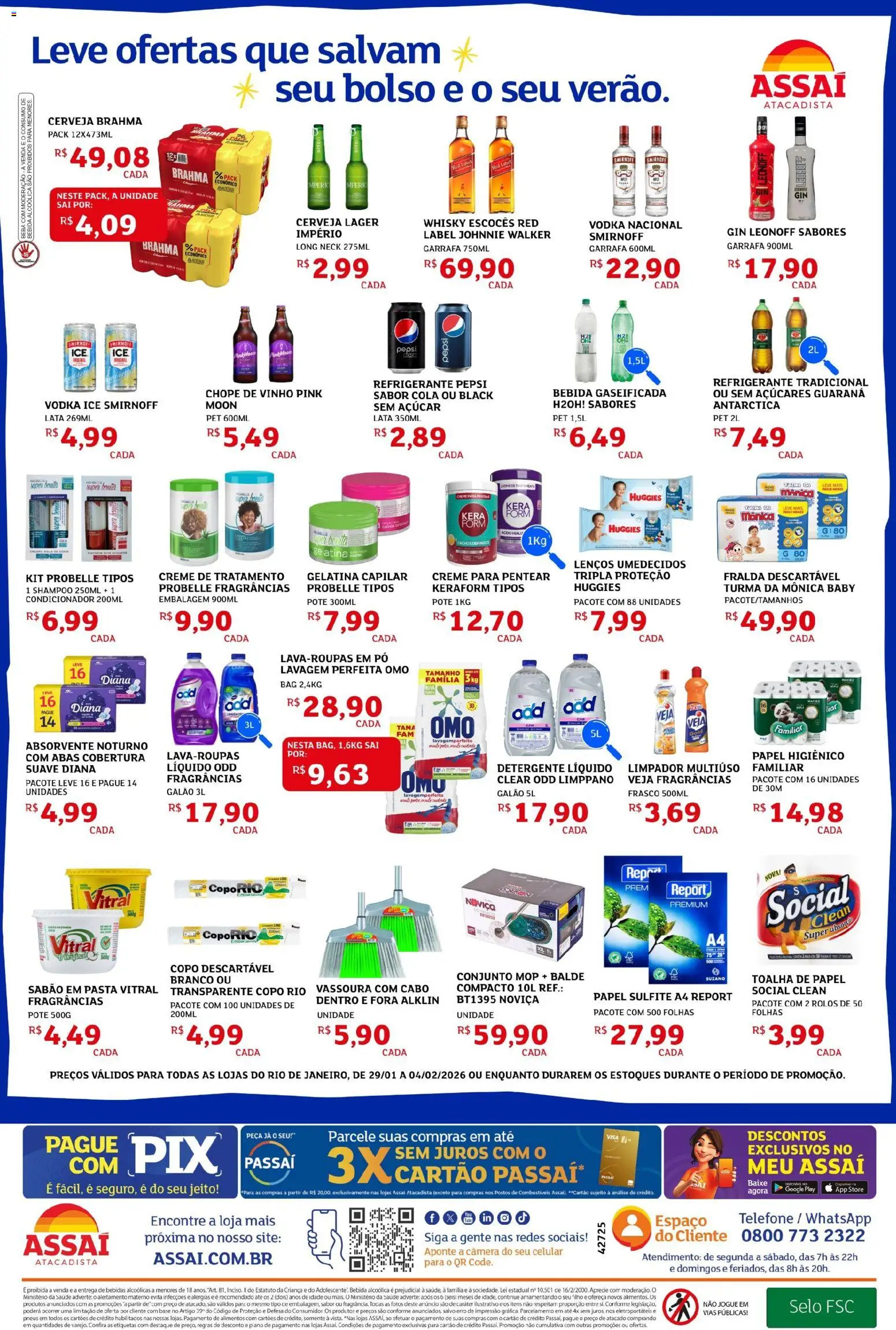 Assaí Atacadista Folheto - válido de 29.01.2026 | Página: 2 | Produtos: Sabão, Pasta, Vinho, Cabo