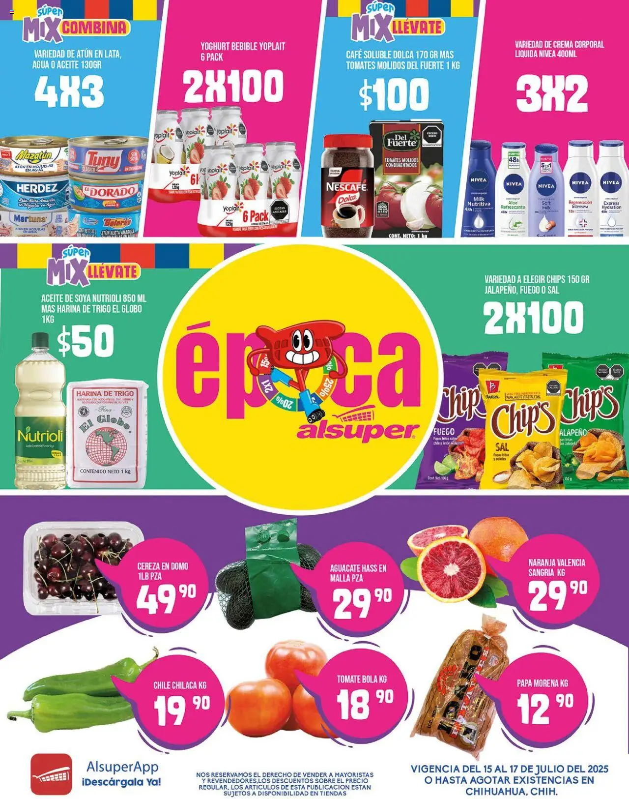 Nuevas ofertas de Alsuper válidas en toda la República Mexicana desde el 15.07.2025. ¡Encuentra las mejores ofertas en Alsuper folleto! | Página: 1 | Productos: Tomate, Aceite, Café, Papas fritas