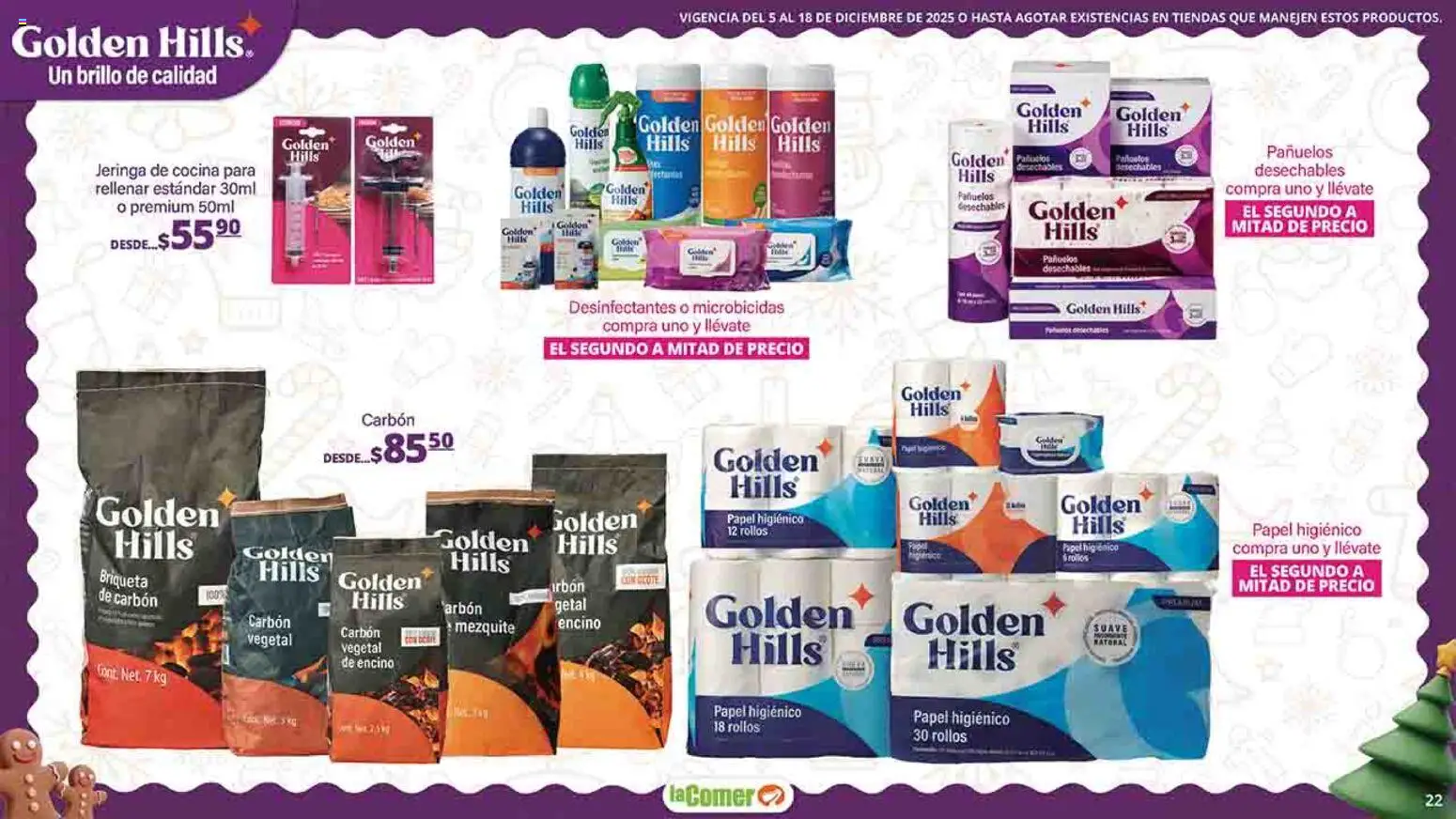 Nuevas ofertas de La Comer válidas en toda la República Mexicana desde el 05.12.2025. ¡Encuentra las mejores ofertas en La Comer folleto Felices Fiestas! | Página: 22 | Productos: Brillo, Papel higiénico, Cocina