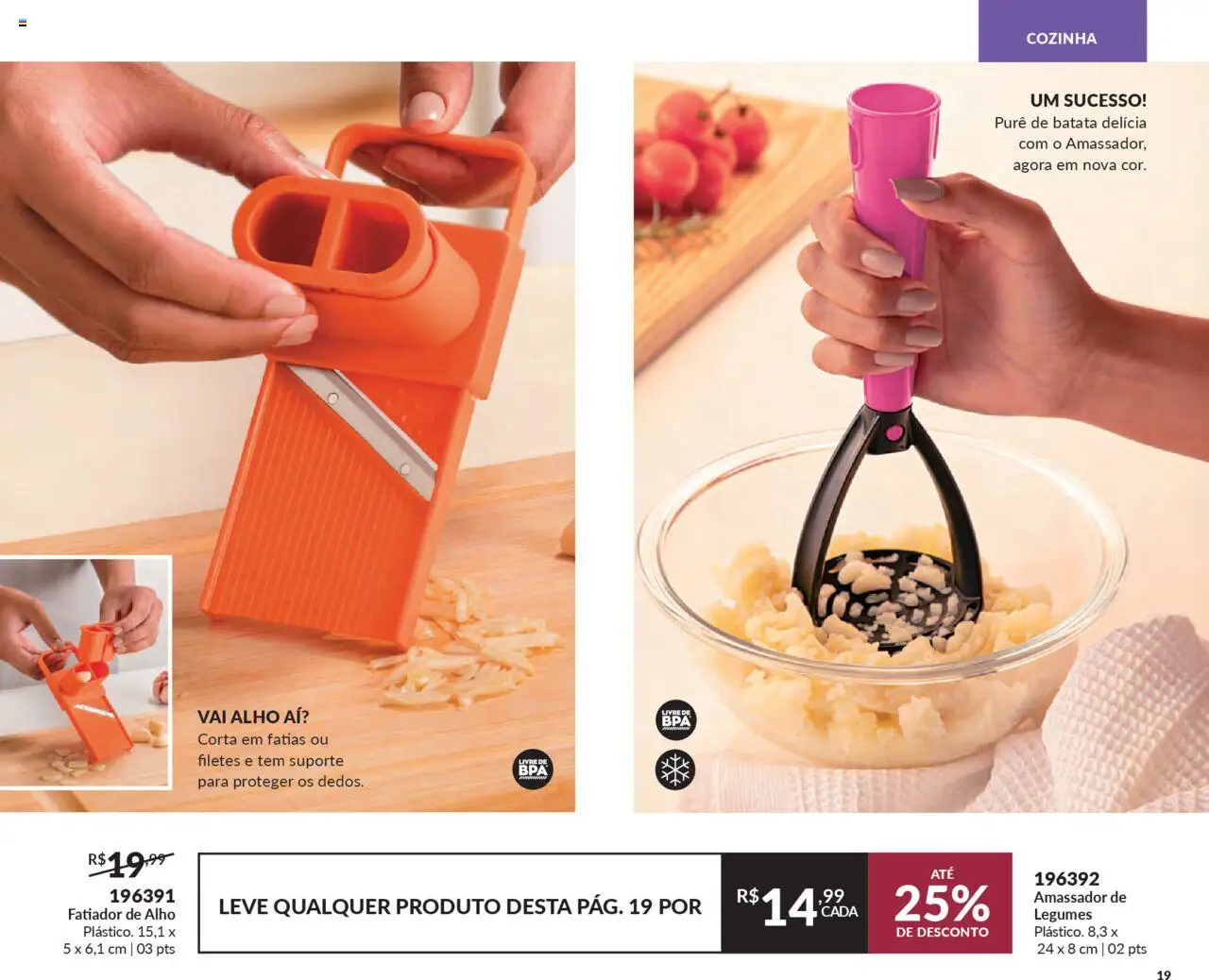 Avon Folheto - válido de 13.06.2025 | Página: 19 | Produtos: Fatiador, Alho, Batata