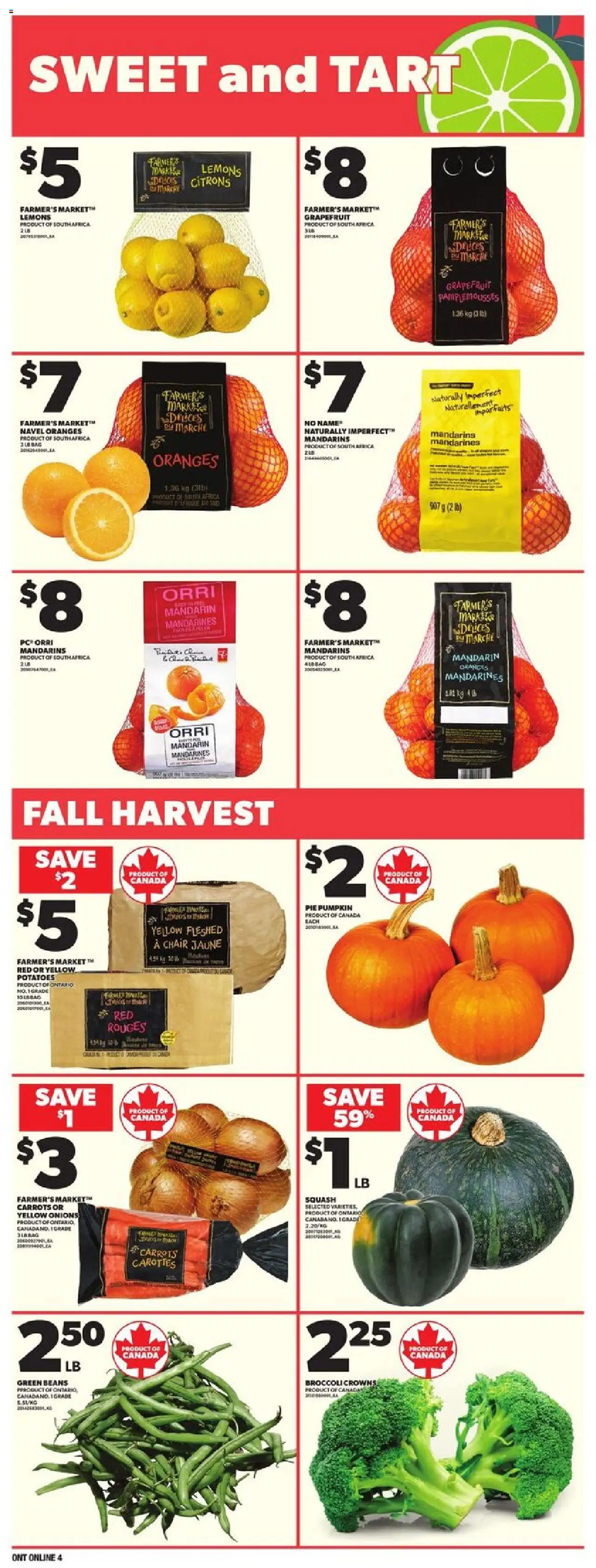 Loblaws flyer valid from 11.09.2025 | Page: 11 | Products: Potatoes, Chair, Pumpkin, Oranges