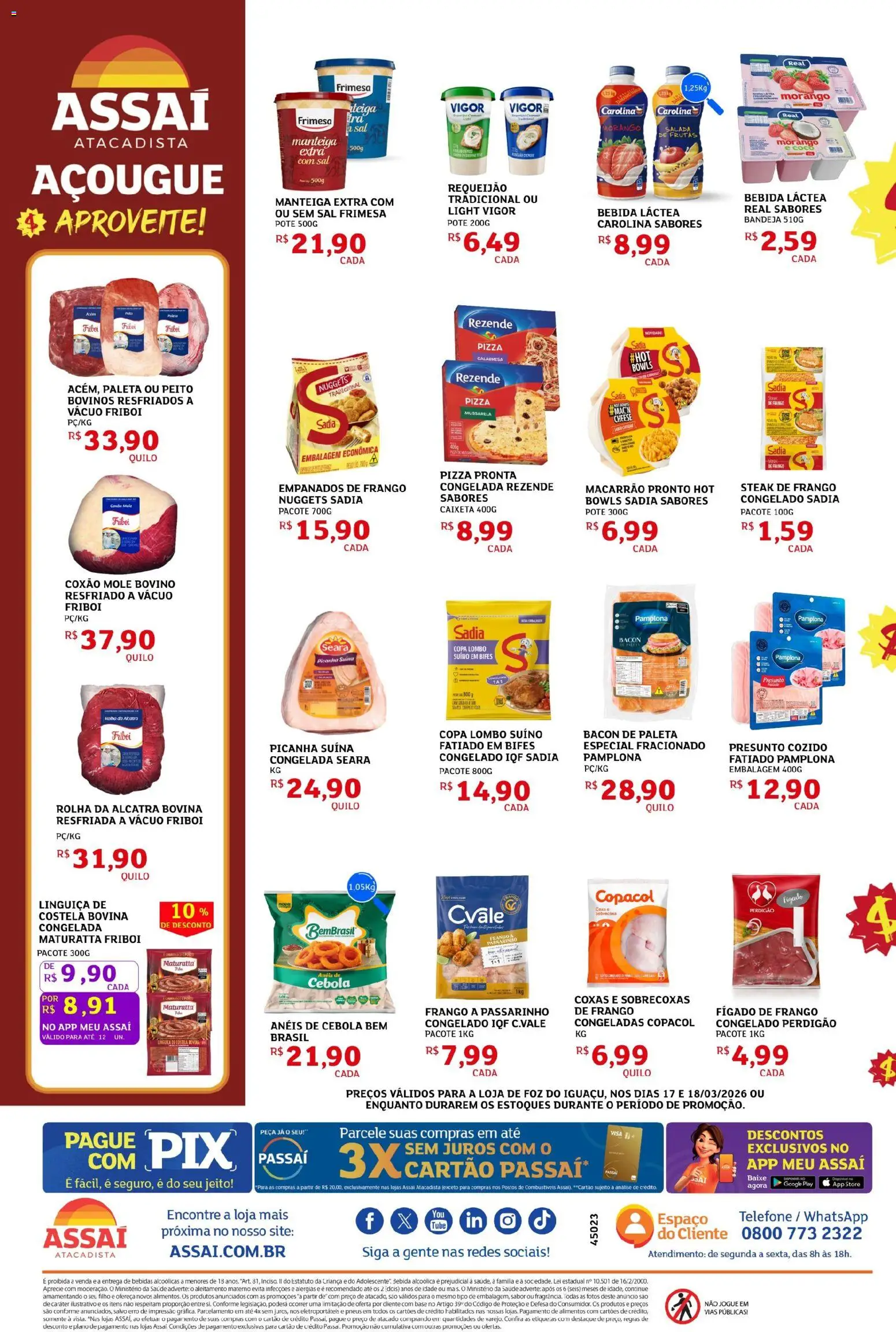Assaí Atacadista Folheto - válido de 17.03.2026 | Página: 2 | Produtos: Pizza, Base, Salada, Frango