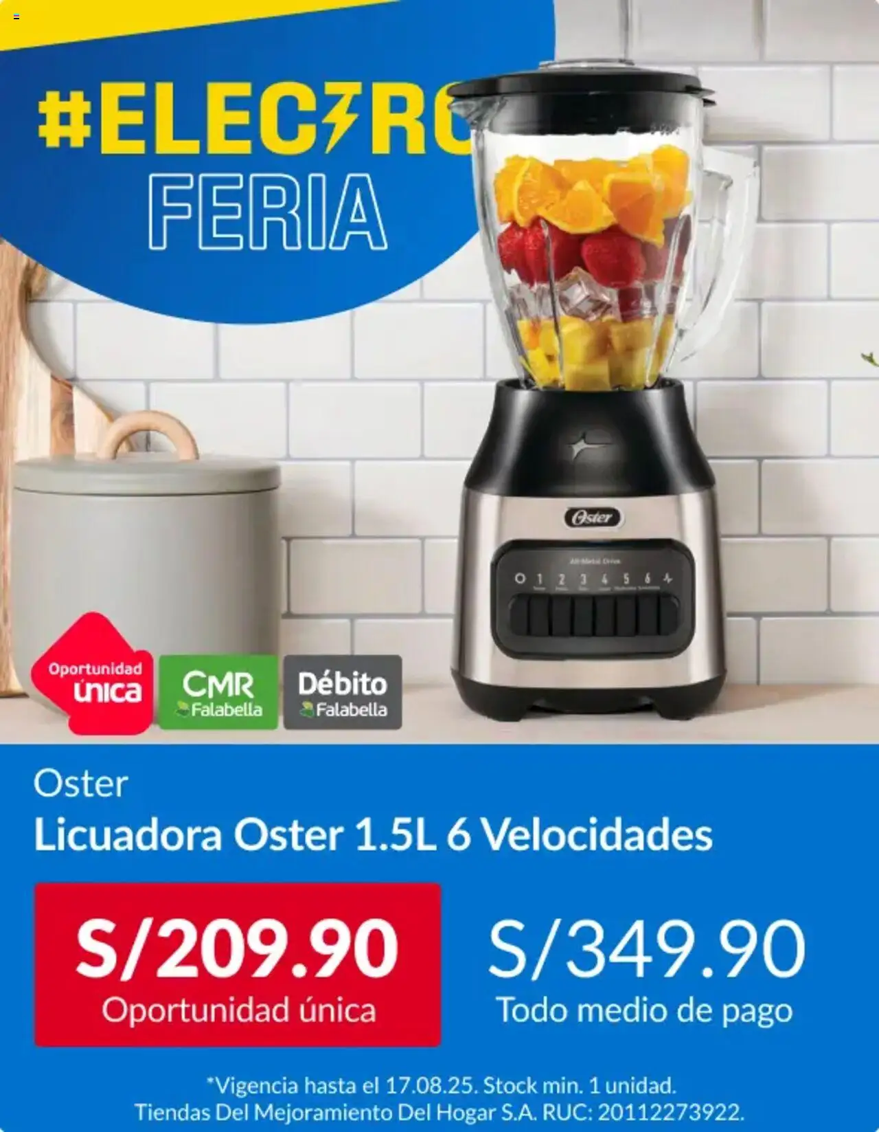 Catálogo Sodimac válido desde 11.08.2025 | Página: 4 | Productos: Licuadora