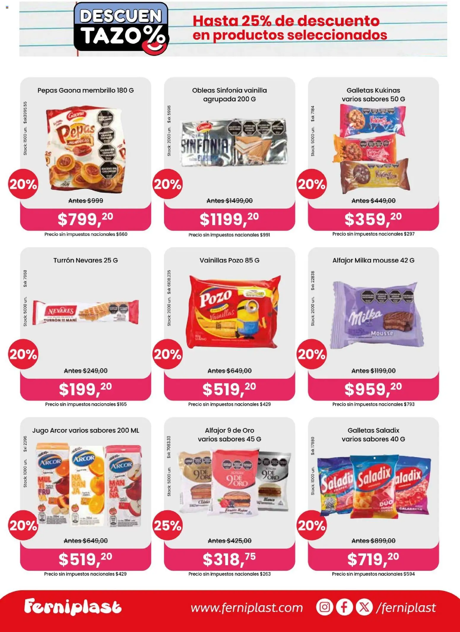 Ferniplast catálogo │ válido desde el 29.01.2026 | Página: 6 | Productos: Mousse, Jugo, Turrón, Galletas