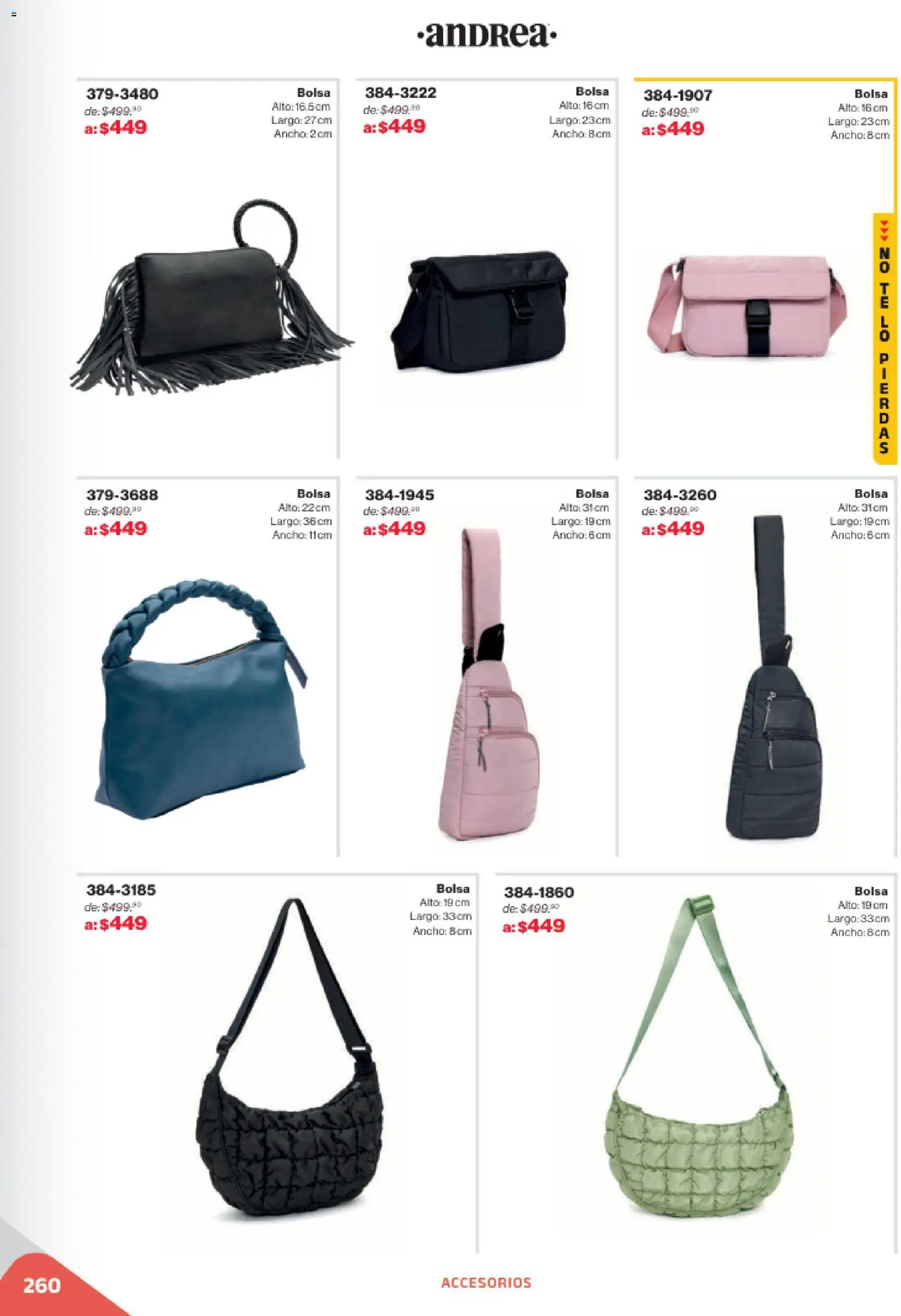 Nuevas ofertas de Andrea válidas en toda la República Mexicana desde el 02.11.2025. ¡Encuentra las mejores ofertas en Andrea catálogo Outlet! | Página: 260 | Productos: Bolsa