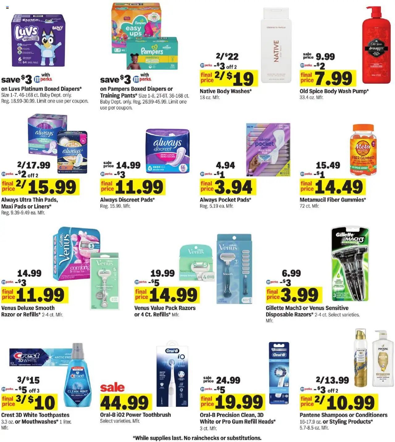 Meijer Weekly Ad - valid from 01.10.2025 | Page: 30 | Products: Rice, Pads, Body Wash, Sugar