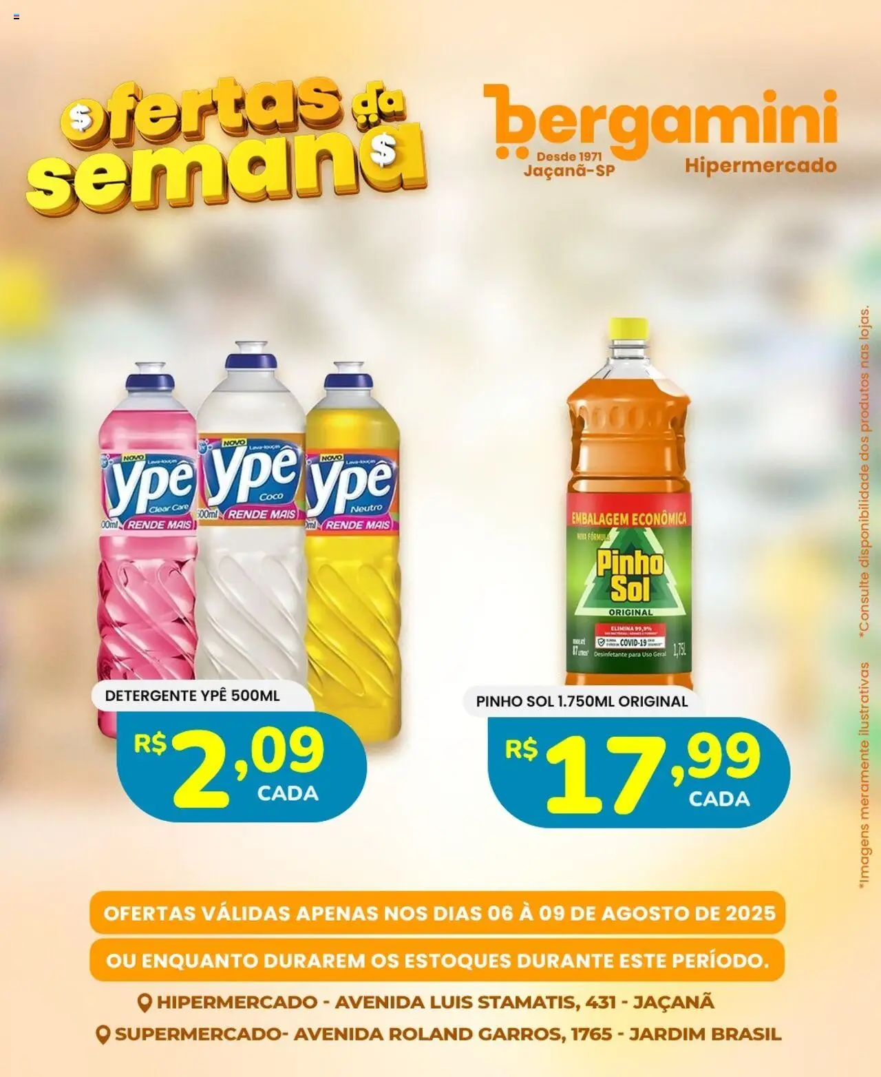 Supermercado Bergamini Folheto - válido de 06.08.2025 | Página: 12 | Produtos: Detergente, Desinfetante