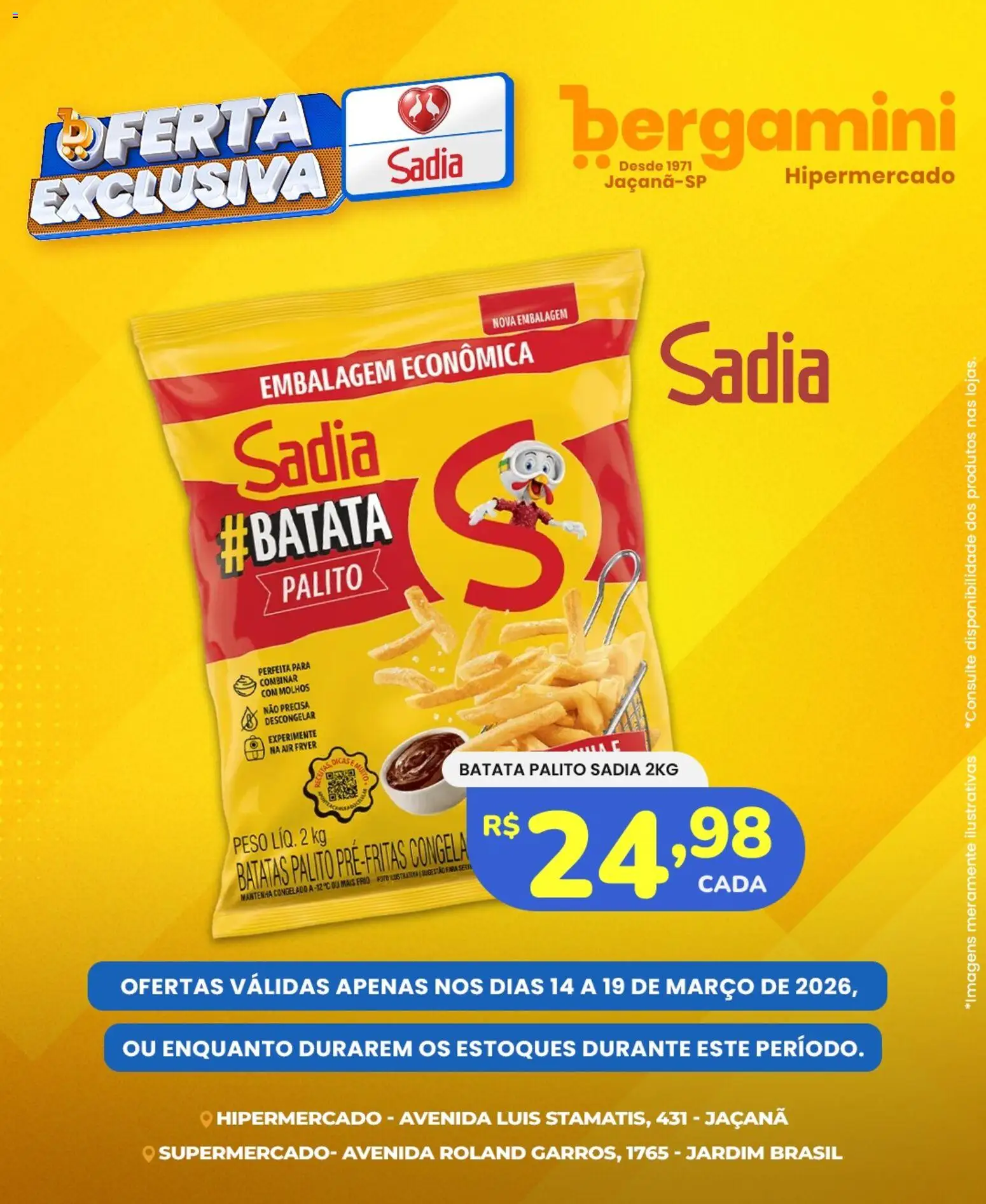 Supermercado Bergamini Folheto - válido de 14.03.2026 | Página: 7 | Produtos: Air fryer, Batata