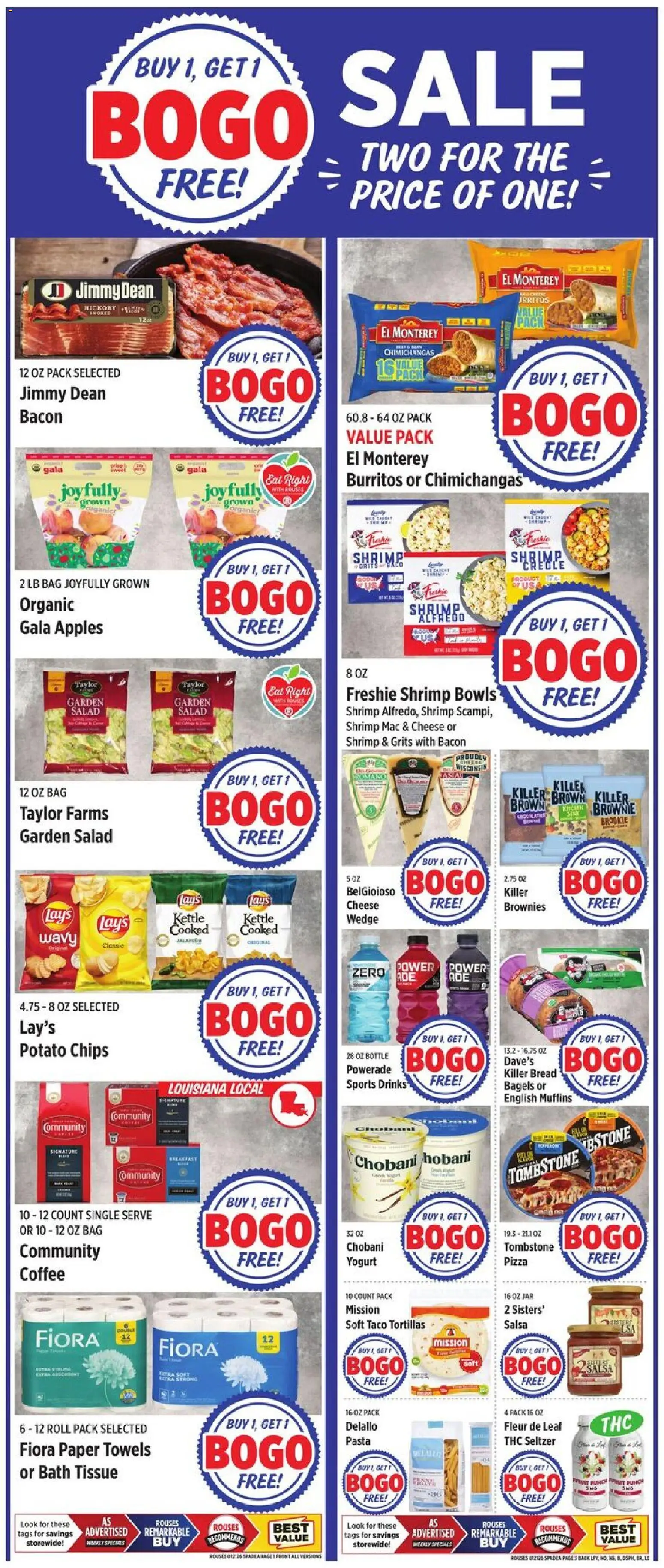 Rouses Weekly Ad - LA - valid from 21.01.2026 | Page: 2 | Products: Yogurt, Bread, Coffee, Pasta