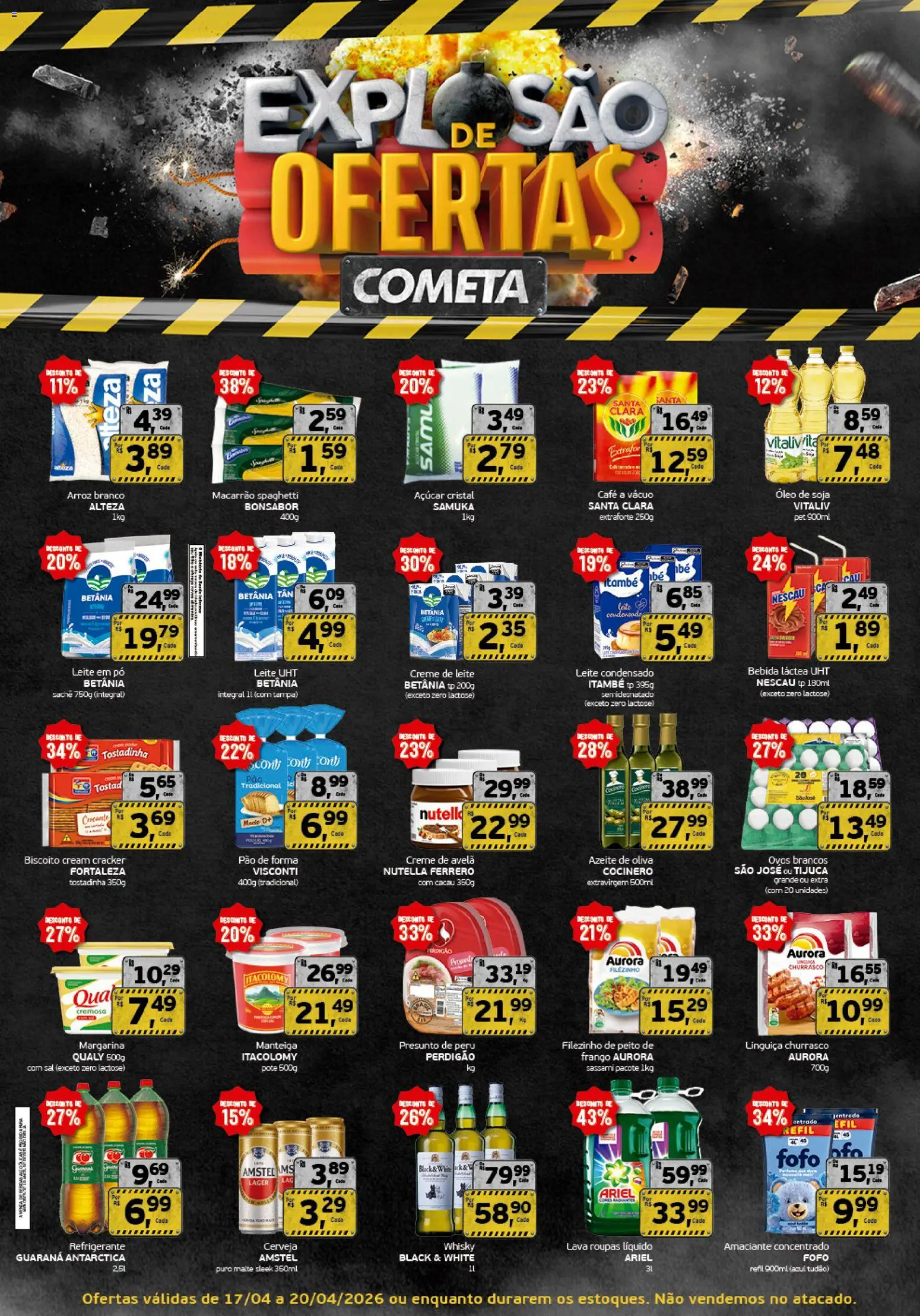 Cometa Supermercados Folheto - válido de 17.04.2026 | Página: 1 | Produtos: Nescau, Leite, Arroz, Pão de forma