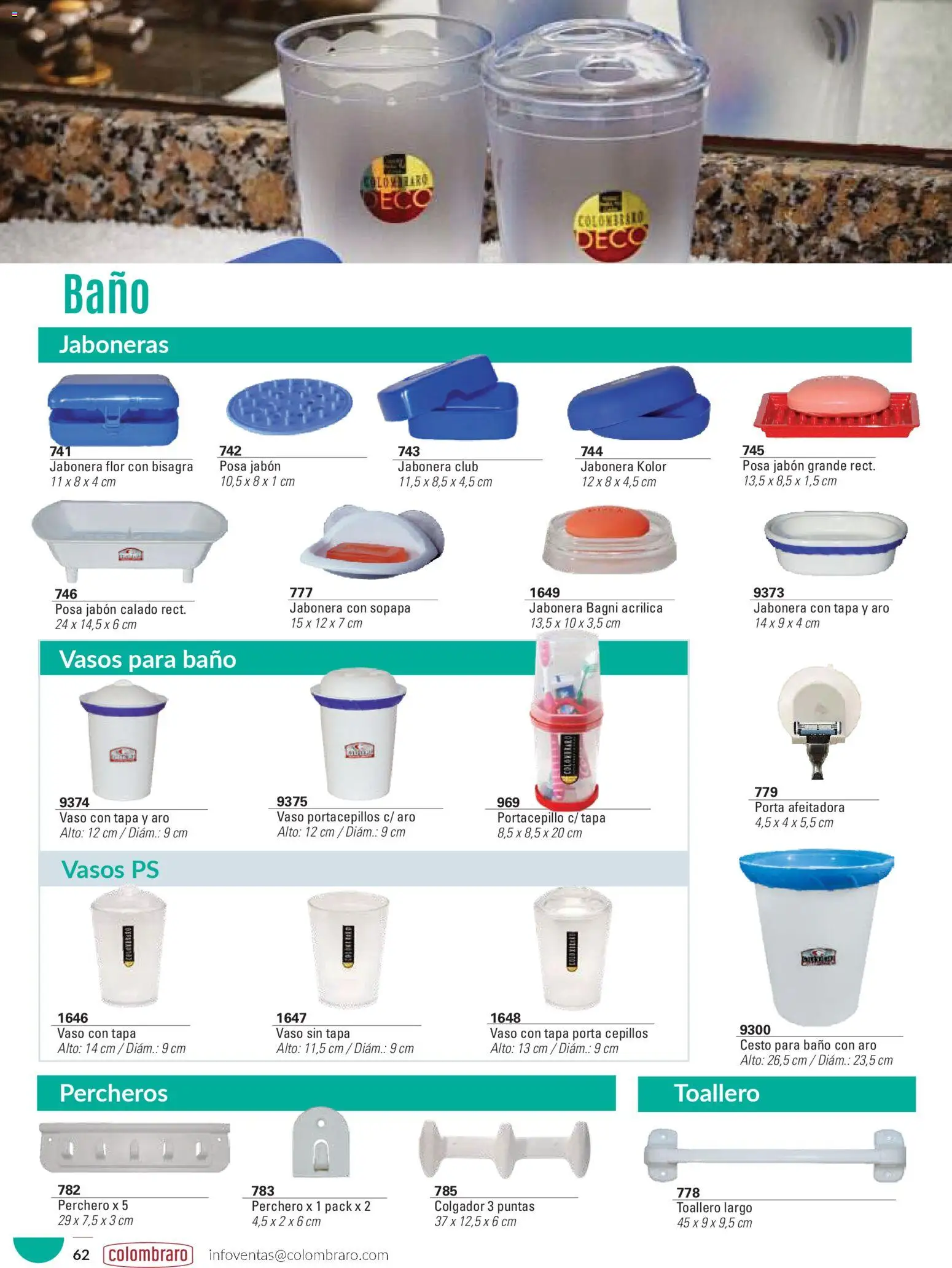 Colombraro catálogo │ válido desde el 26.01.2026 | Página: 62 | Productos: Jabonera, Bisagra, Jabón, Afeitadora