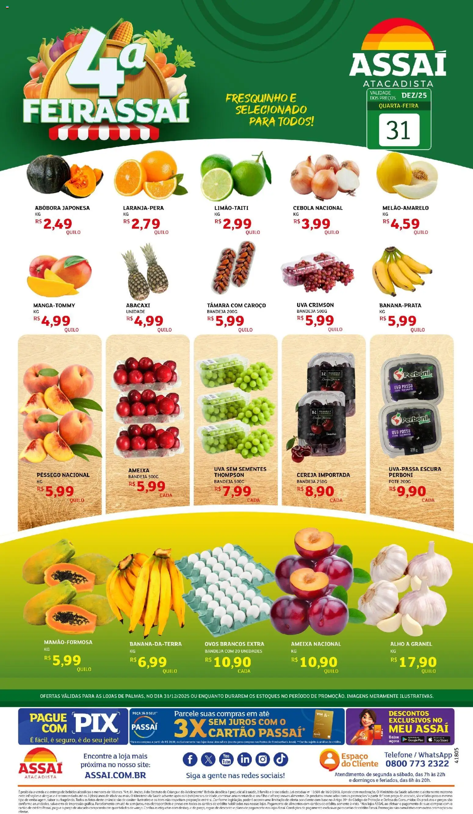 Assaí Atacadista Folheto - válido de 31.12.2025 | Página: 1 | Produtos: Ovos, Bebida, Bandeja, Ameixa