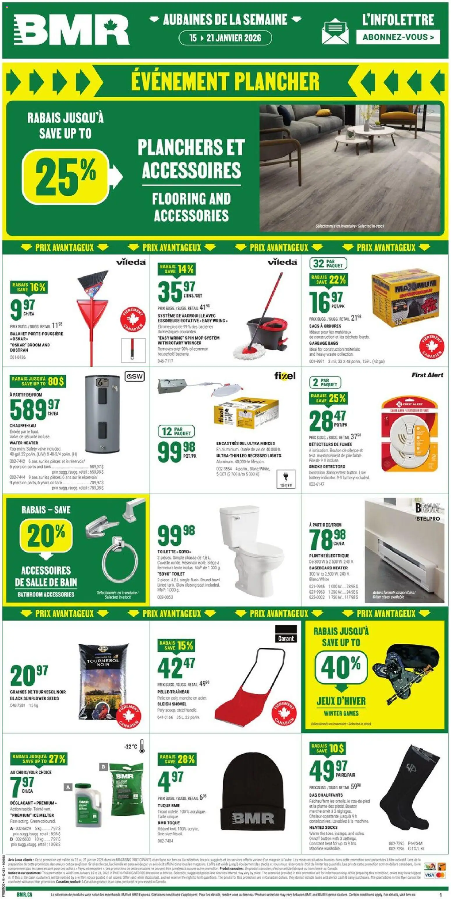 BMR flyer valid from 15.01.2026 | Page: 1 | Products: Battery, Socks