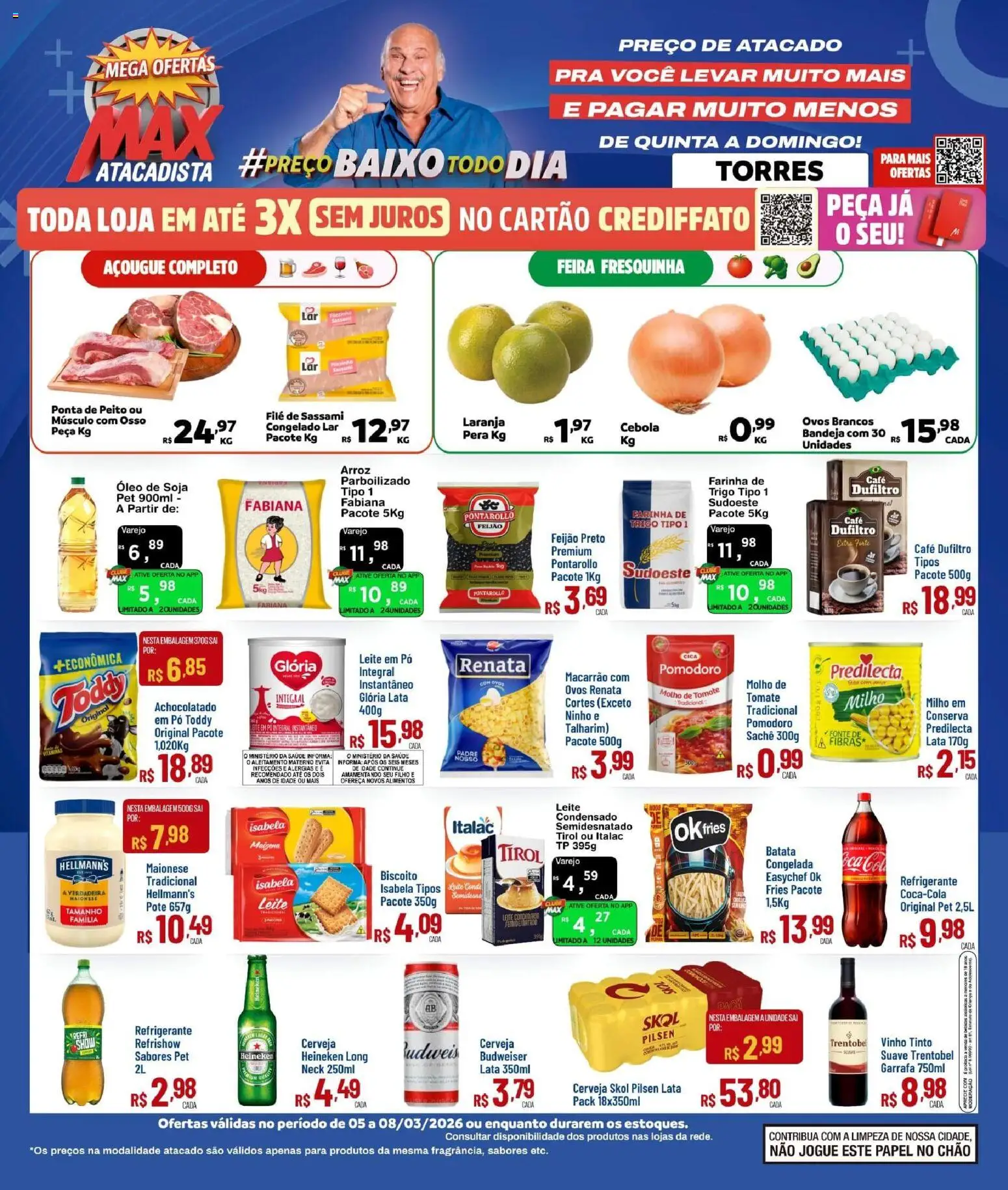 Max Atacadista Folheto - válido de 05.03.2026 | Página: 1 | Produtos: Cebola, Pó, Café, Macarrão