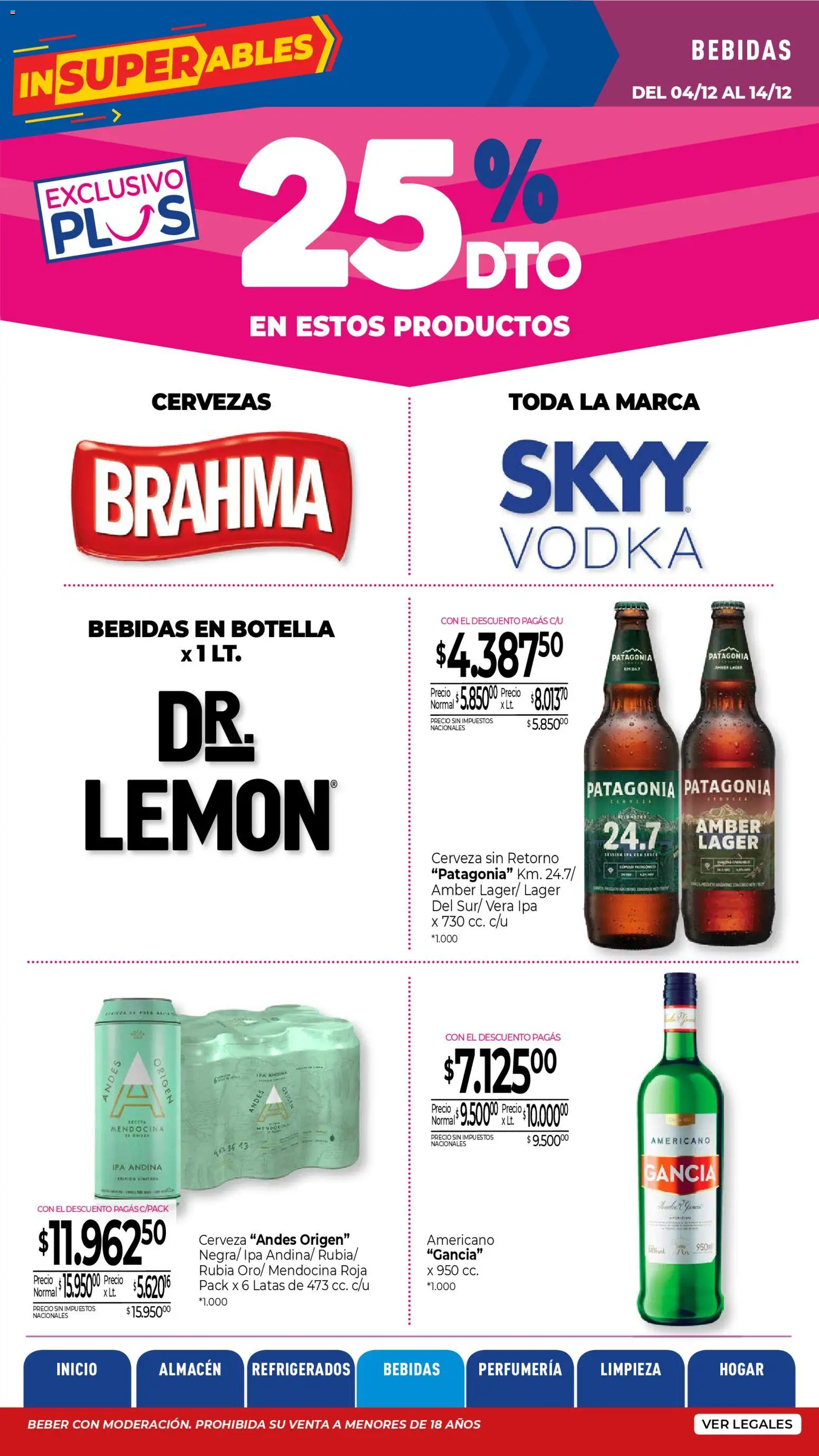 La Anonima - catalogos-masivos - insuperables-49-25-z5 │ válido desde el 04.12.2025 | Página: 25 | Productos: Vodka, Botella, Cerveza