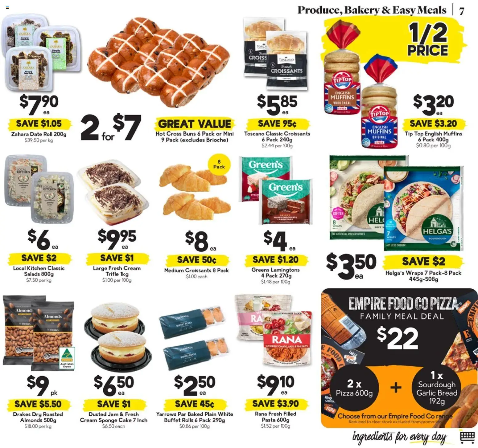 Drakes catalogue - valid from 01.04.2026 | Page: 7 | Products: Bread, Pizza, Sponge, Date