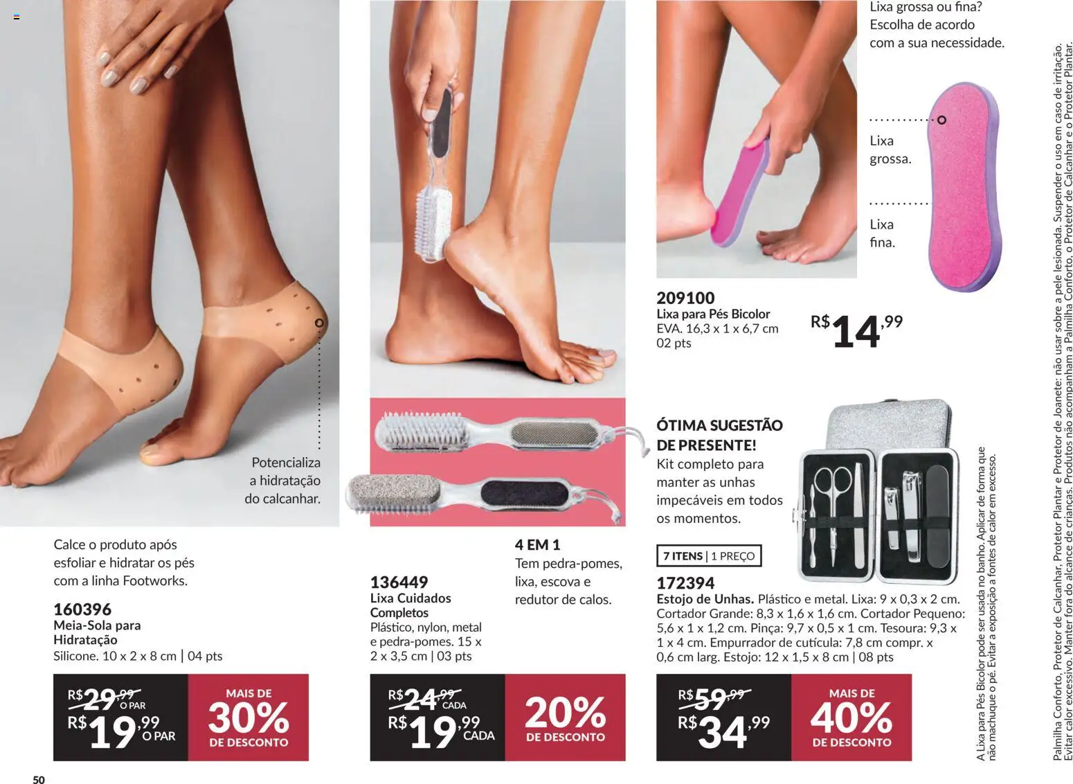Avon Folheto - válido de 18.02.2026 | Página: 50 | Produtos: Tesoura, Pinça, Lixa, Protetor de calcanhar