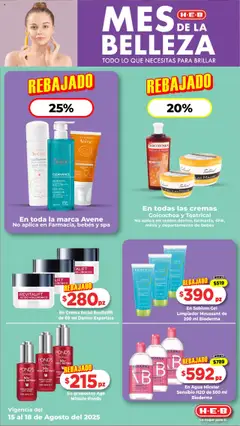 Nuevas ofertas de H-E-B válidas en toda la República Mexicana desde el 15.08.2025. ¡Encuentra las mejores ofertas en H-E-B - Folleto! | Página: 10 | Productos: Crema, Agua, Limpiador, Agua micelar