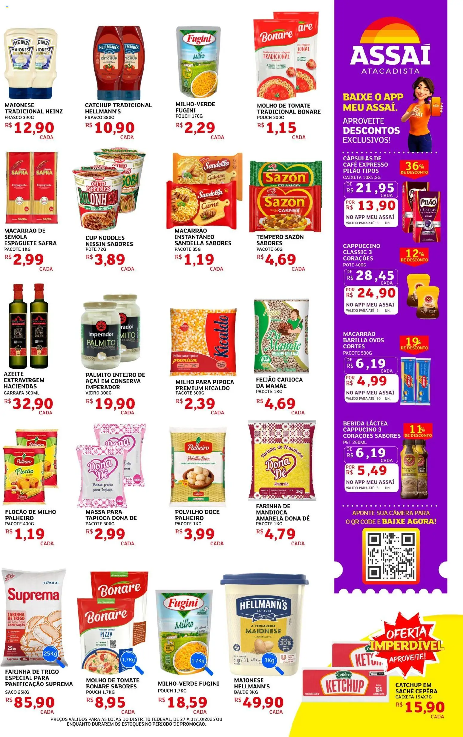 Assaí Atacadista Folheto - válido de 27.10.2025 | Página: 3 | Produtos: Espaguete, Café, Ketchup, Maionese