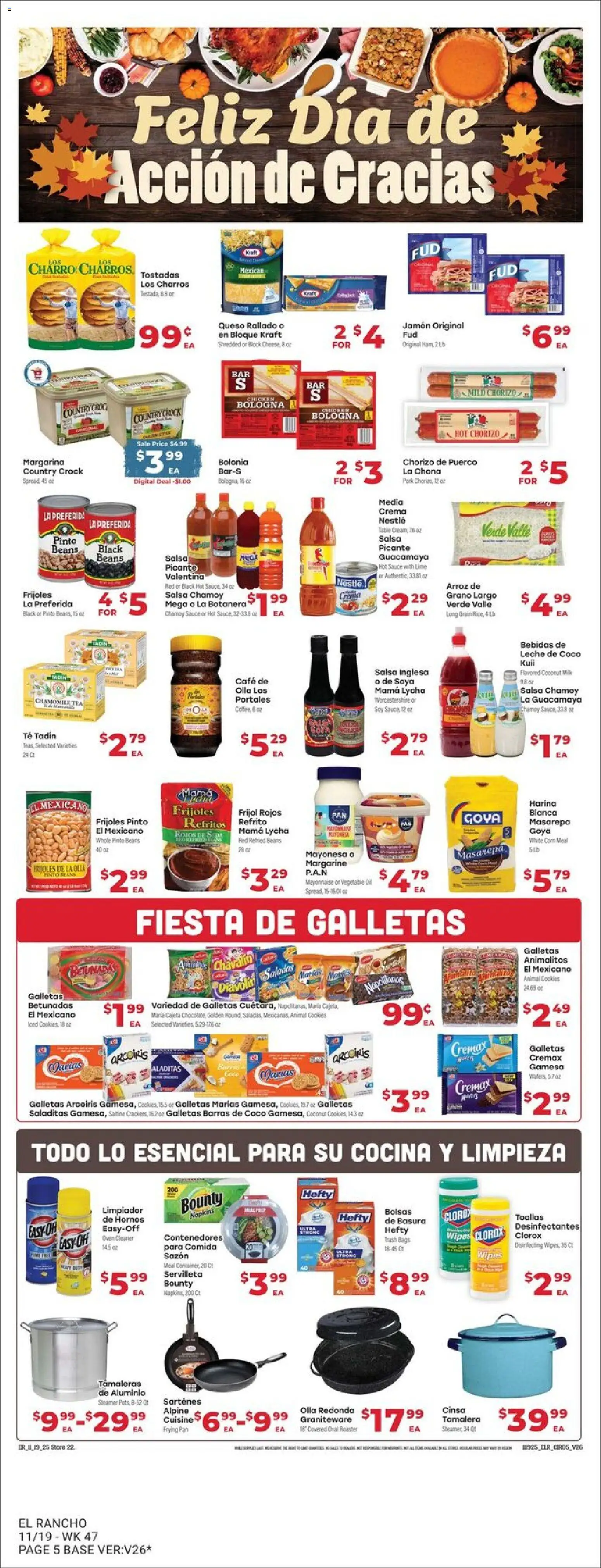 El Rancho Weekly Ad - valid from 19.11.2025 | Page: 5 | Products: Table, Pan, Sauce, Lime
