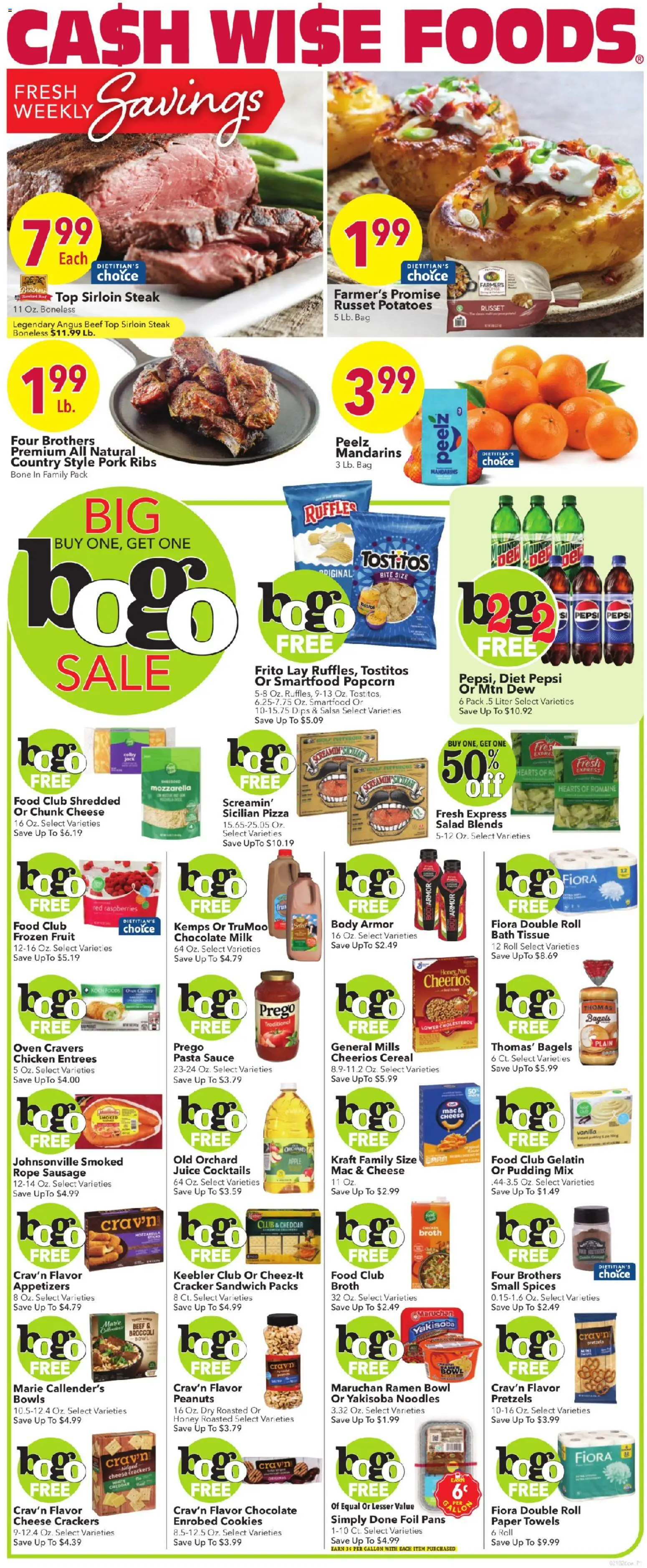 Cash Wise Weekly Ad - valid from 18.02.2026 | Page: 1 | Products: Milk, Pizza, Pork, Cookies