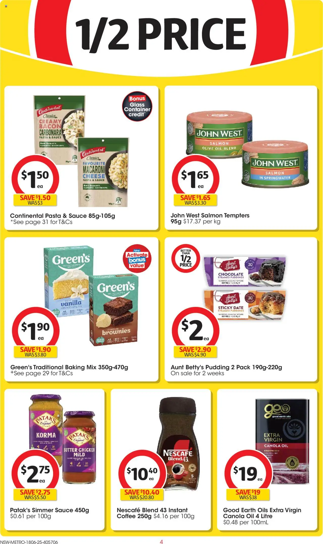 Coles catalogue - valid from 18.06.2025 | Page: 4 | Products: Butter, Cheese, Pudding, Sauce