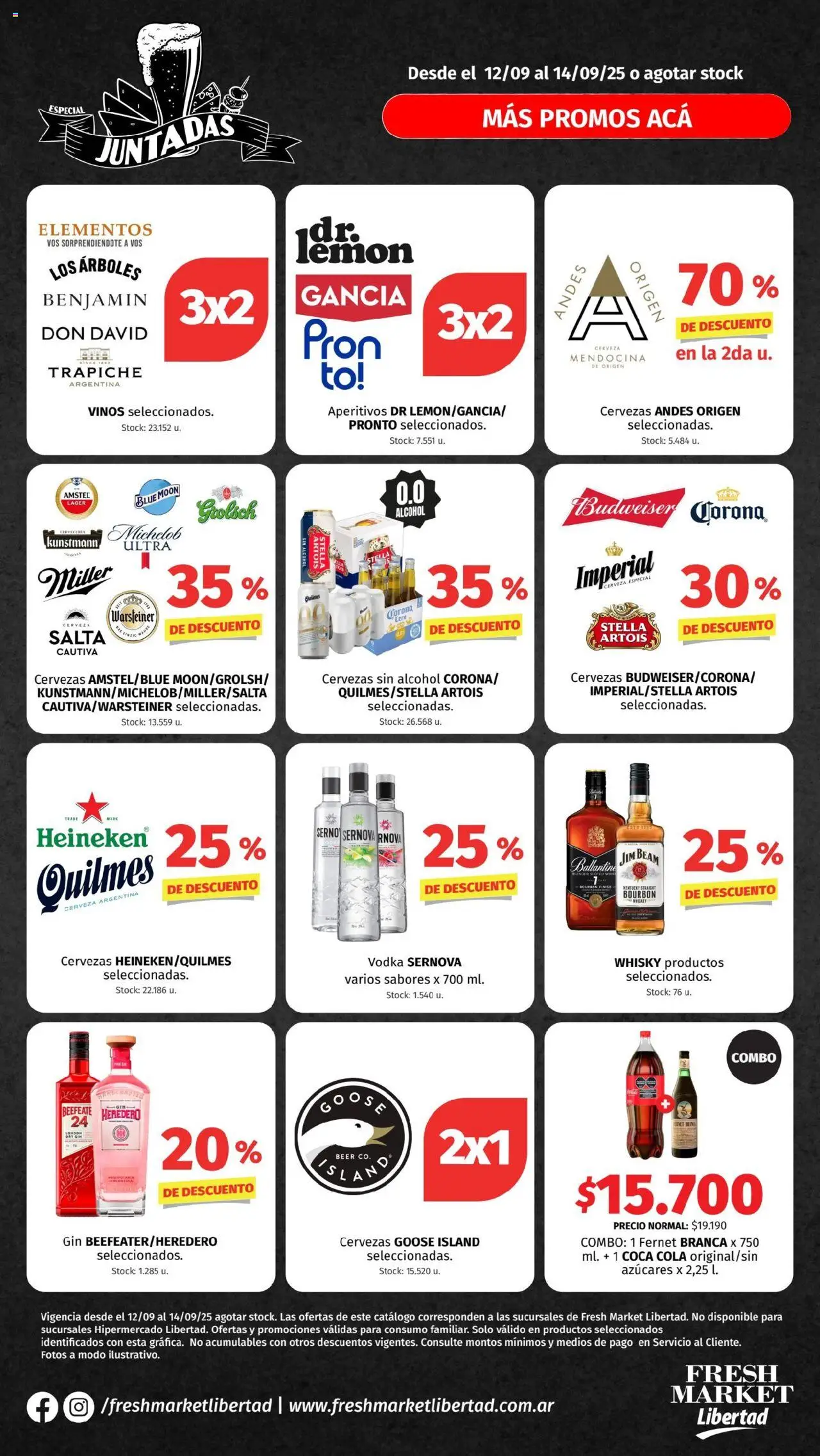 Hipermercado Libertad - Juntadas - DOT │ válido desde el 12.09.2025 | Página: 1 | Productos: Vodka, Whisky, Gin, Fernet
