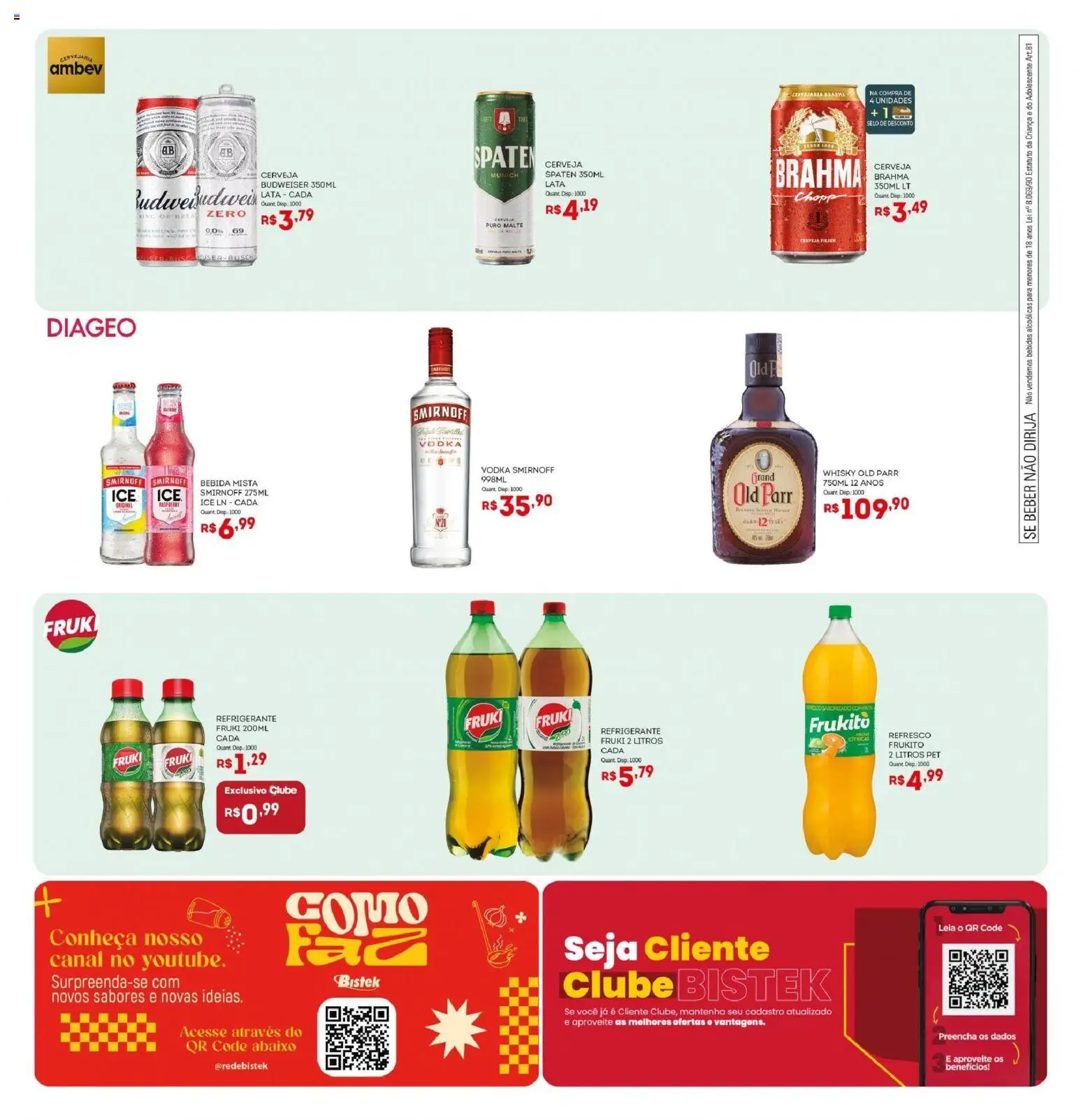 Bistek Supermercados Folheto - válido de 11.02.2026 | Página: 11 | Produtos: Whisky, Vodka, Bebida, Refrigerante