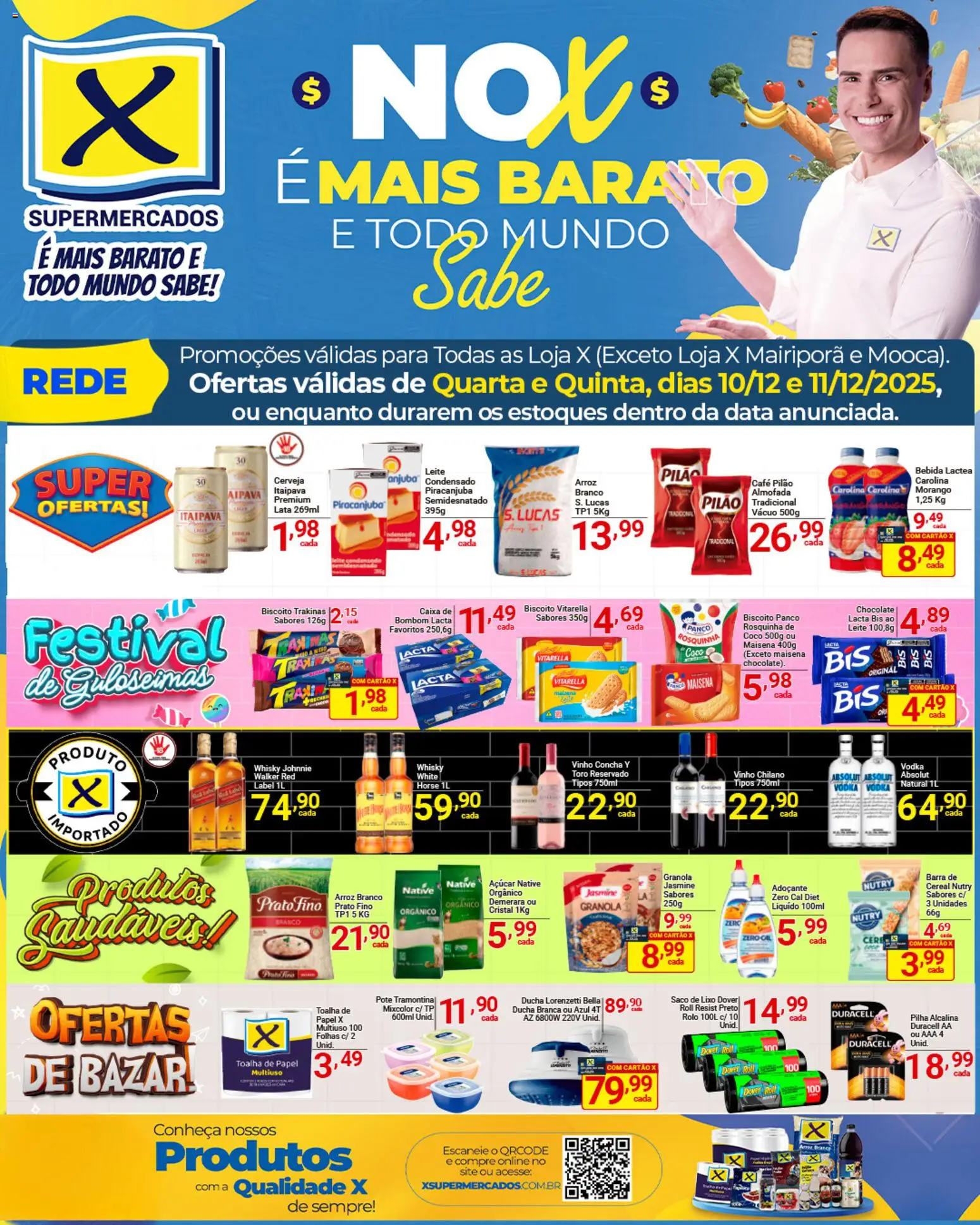 X Supermercados Folheto - válido de 10.12.2025 | Página: 1 | Produtos: Vinho, Vodka, Café pilão, Bombom