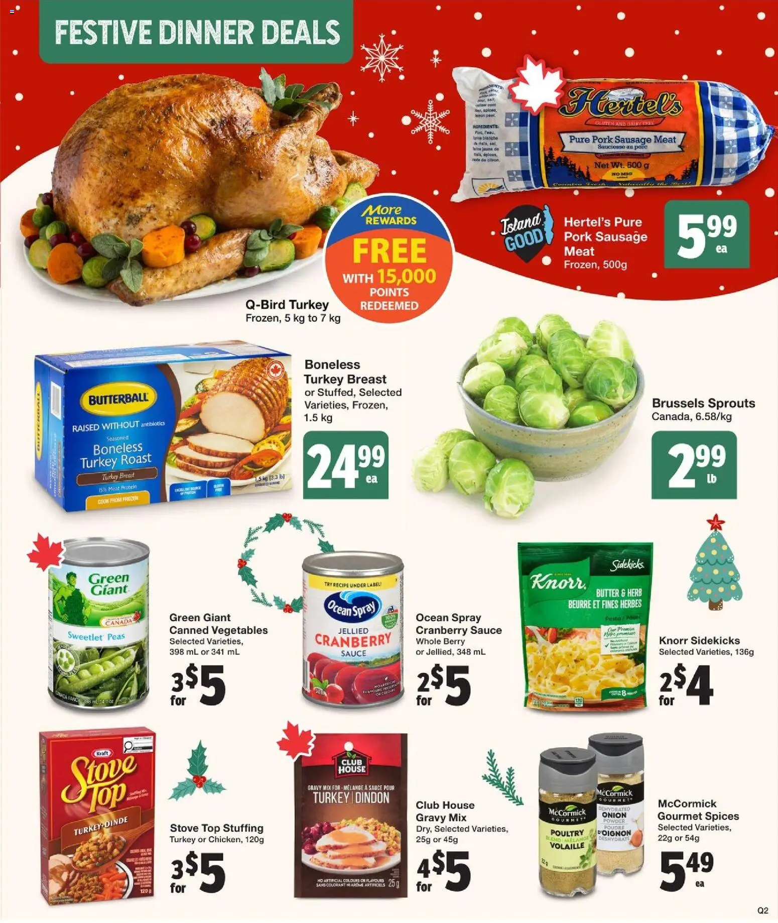 Quality Foods flyer valid from 18.12.2025 | Page: 2 | Products: Turkey, Stove, Powder, Butter