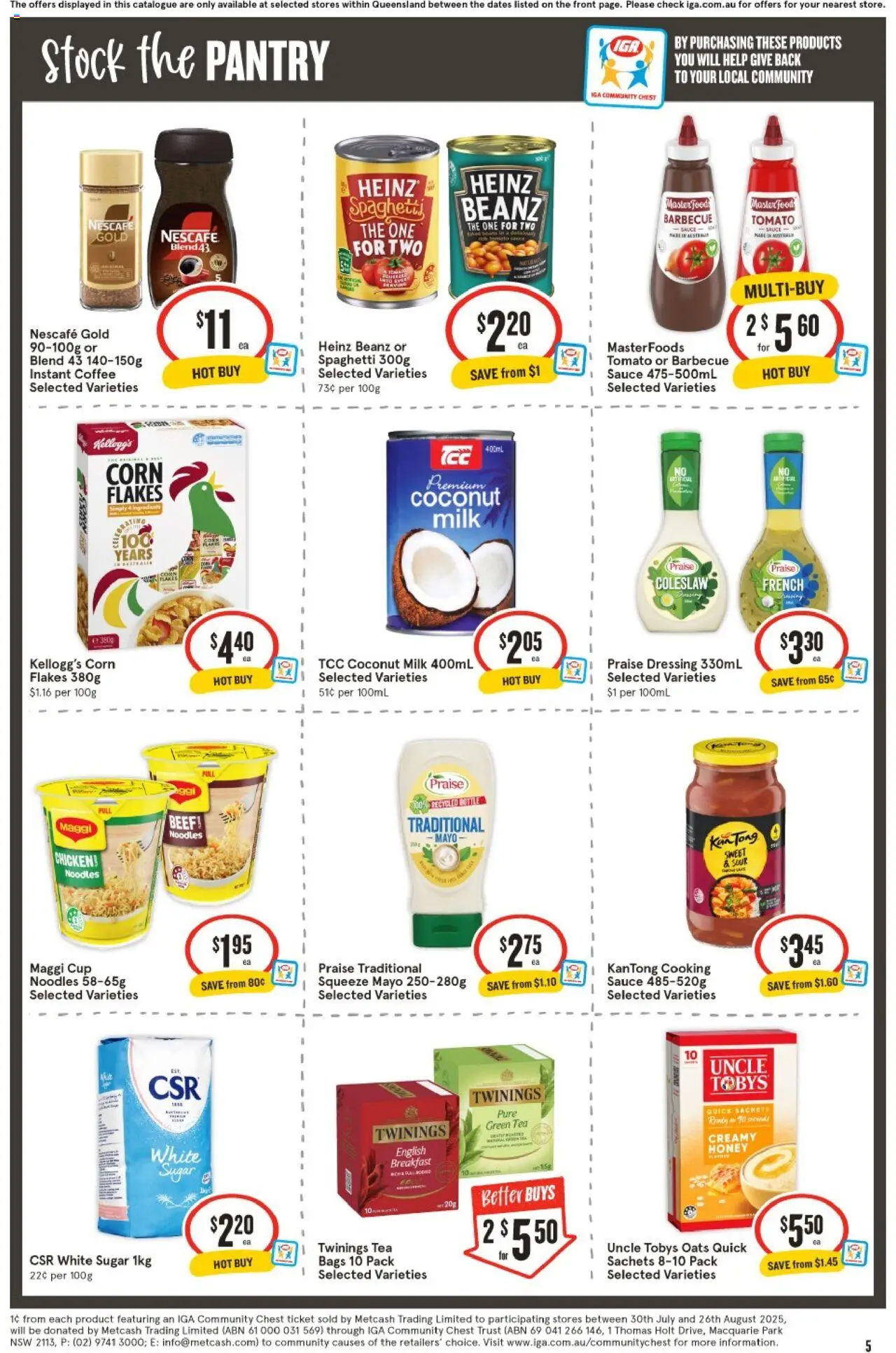 IGA catalogue - valid from 13.08.2025 | Page: 6 | Products: Beef, Oats, Sauce, Nescafe