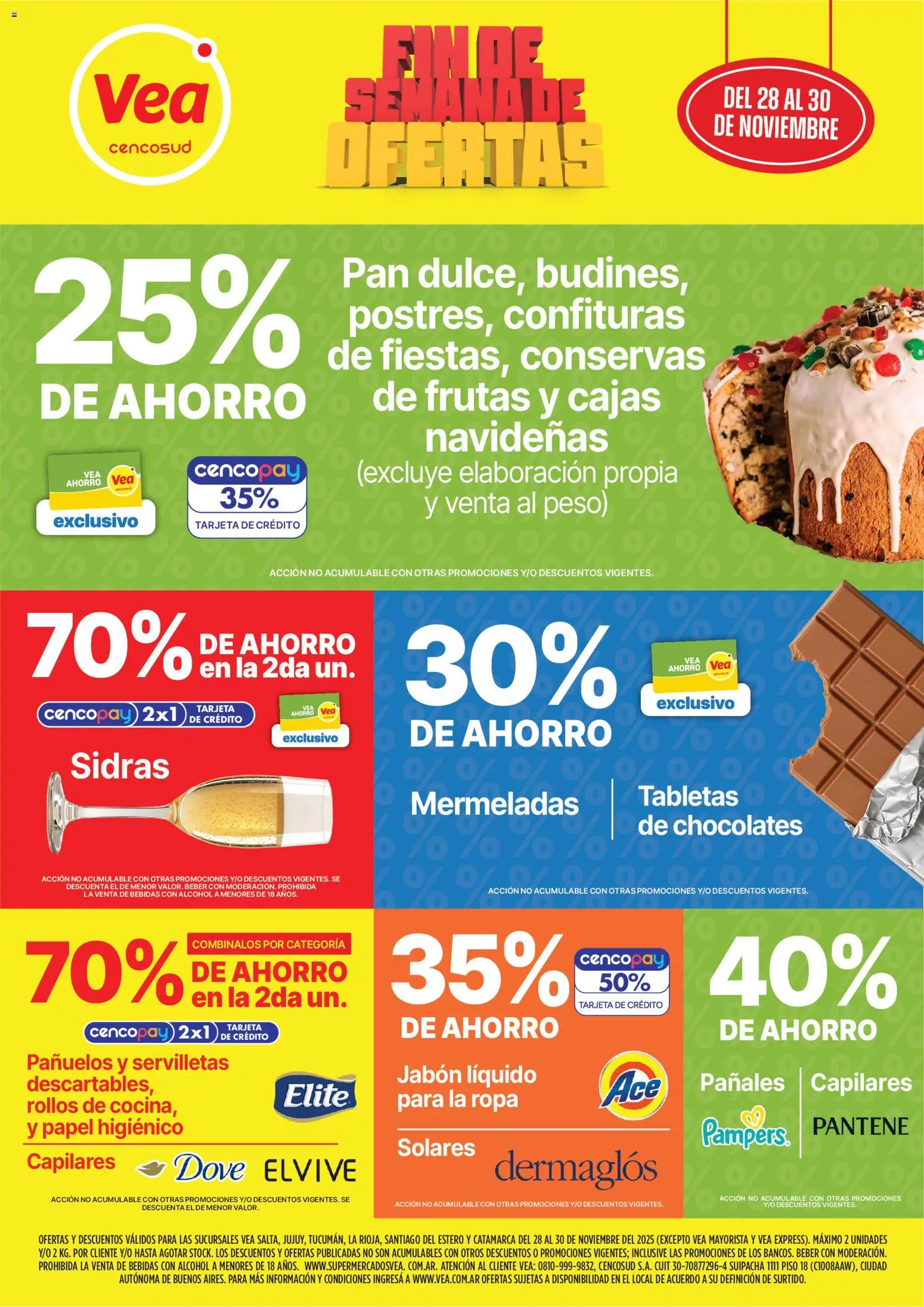 Vea - Oferta fin de semana │ válido desde el 28.11.2025 | Página: 1 | Productos: Servilletas, Jabón líquido, Pan, Pañales