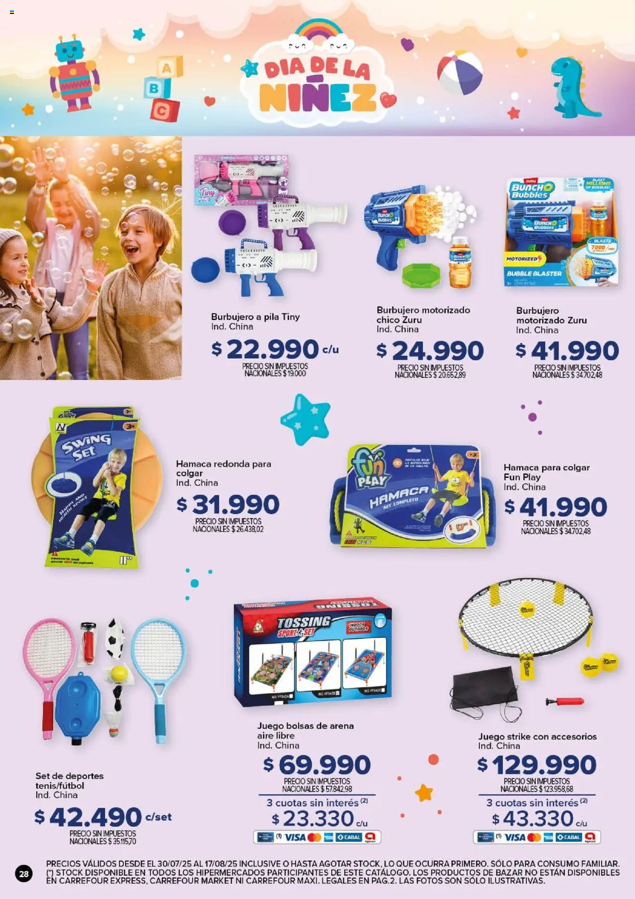 Carrefour - Día de la Niñez │ válido desde el 30.07.2025 | Página: 28 | Productos: Pila, Hamaca