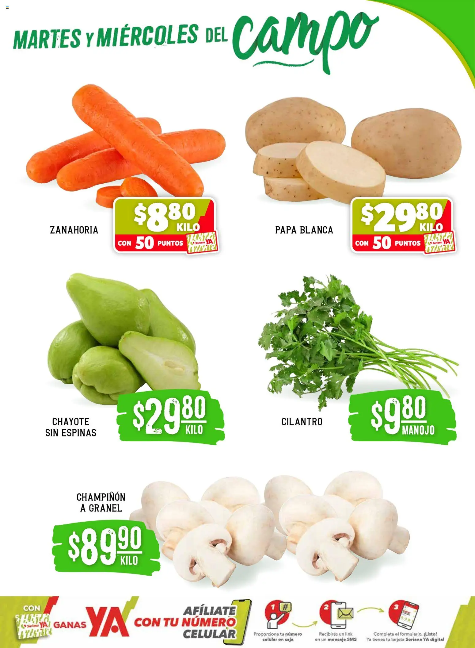 Nuevas ofertas de Soriana válidas en toda la República Mexicana desde el 24.03.2026. ¡Encuentra las mejores ofertas en Soriana Martes y Miércoles del Campo Súper: Ags, Nay, Jal, Qro, Col, Mich, Gto, Hgo, Tlax, Mor, Pue, Gro, Oax, Edo. de Mex, Vall! | Página: 3 | Productos: Papa, Caja, Zanahoria