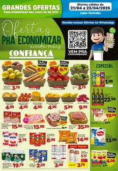 Confiança - Ofertas da semana - Pré-Visualização do folheto da loja Confiança, válido de 21.04.2026 | Página: 1 | Produtos: Melão, Linguiça, Creme, Papel higiênico