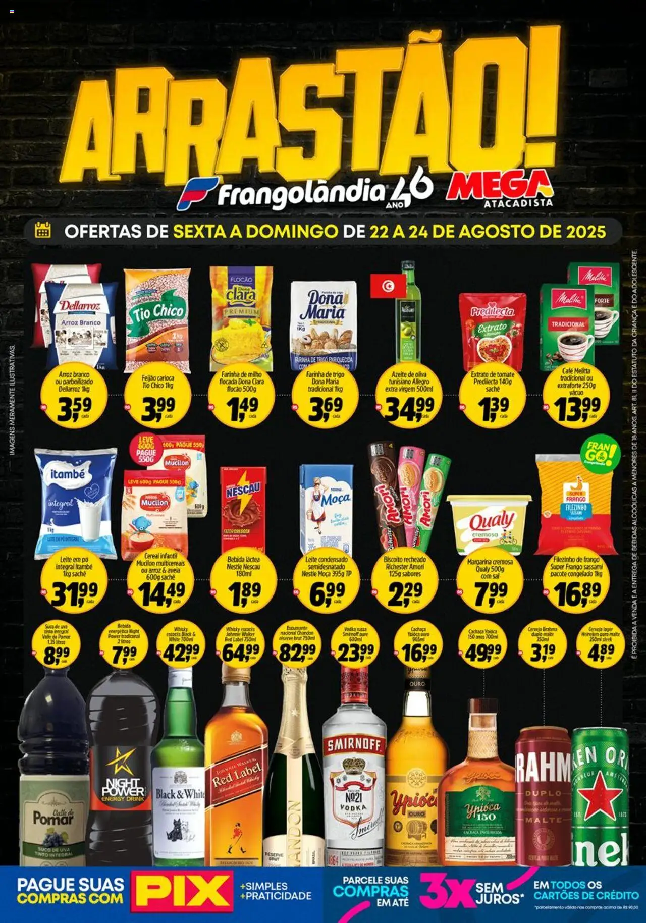 Frangolândia Folheto - válido de 22.08.2025 | Página: 1 | Produtos: Pó, Nescau, Suco, Leite condensado