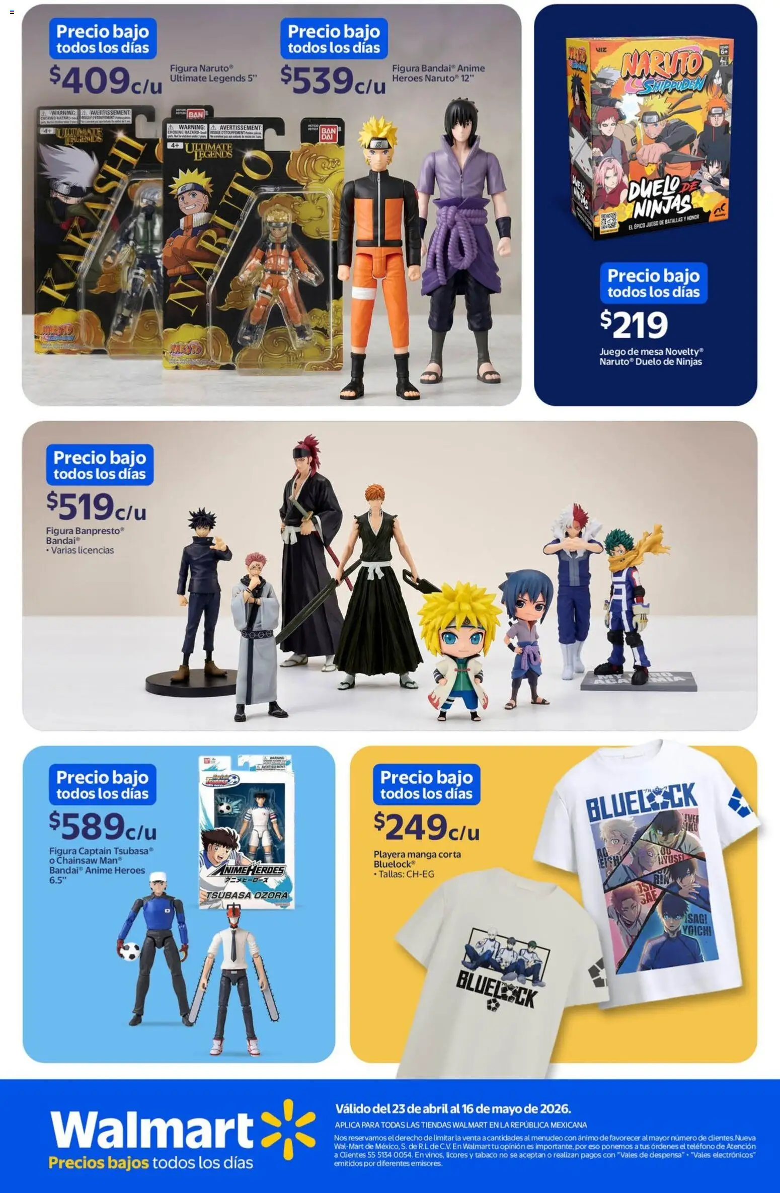 Nuevas ofertas de Walmart válidas en toda la República Mexicana desde el 23.04.2026. ¡Encuentra las mejores ofertas en Walmart folleto Precios bajos! | Página: 4 | Productos: Juego, Manga, Playera, Teléfono
