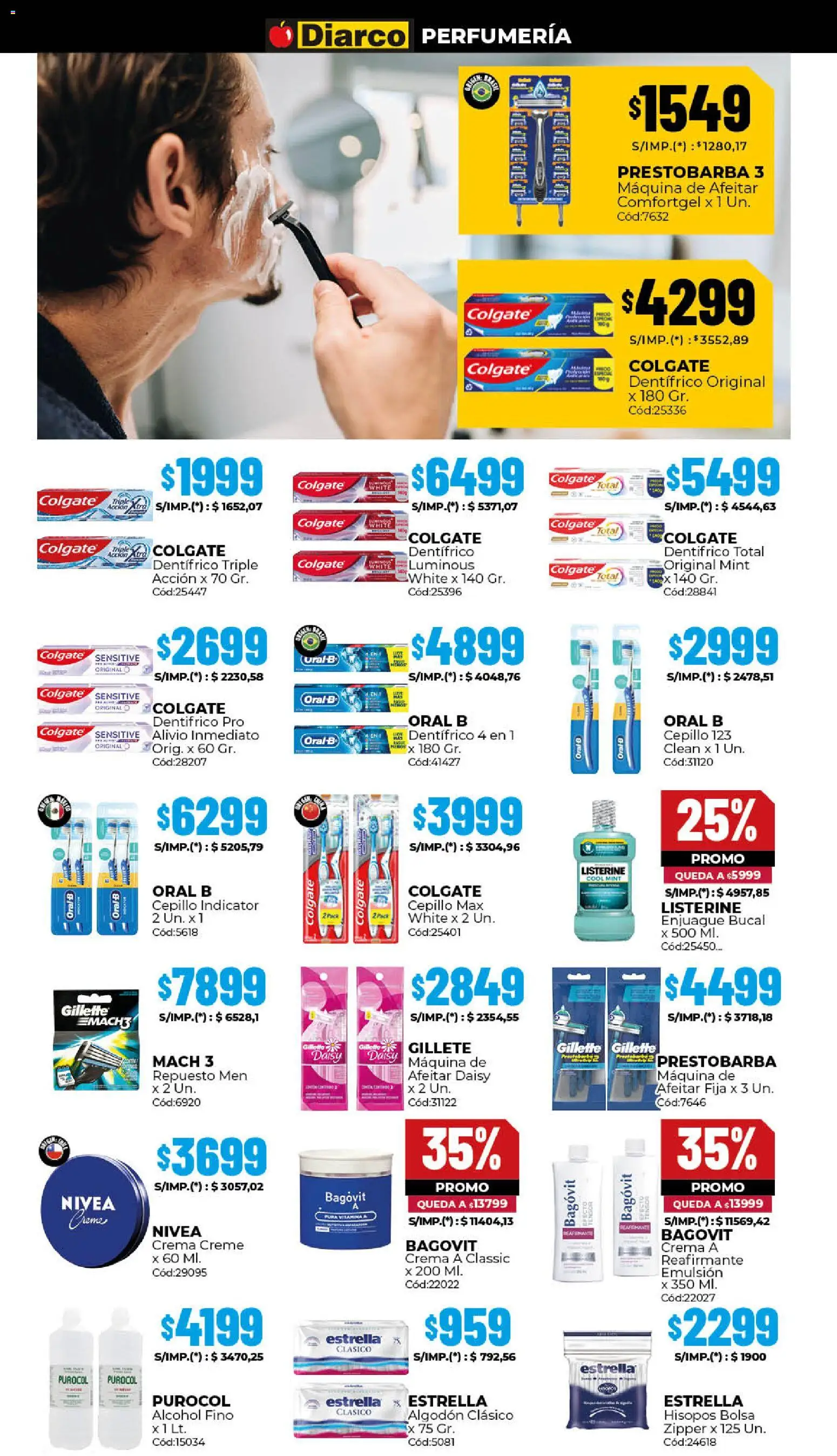 Diarco - Ofertas Sur │ válido desde el 20.04.2026 | Página: 14 | Productos: Bolsa, Maquina de afeitar, Enjuague bucal, Crema