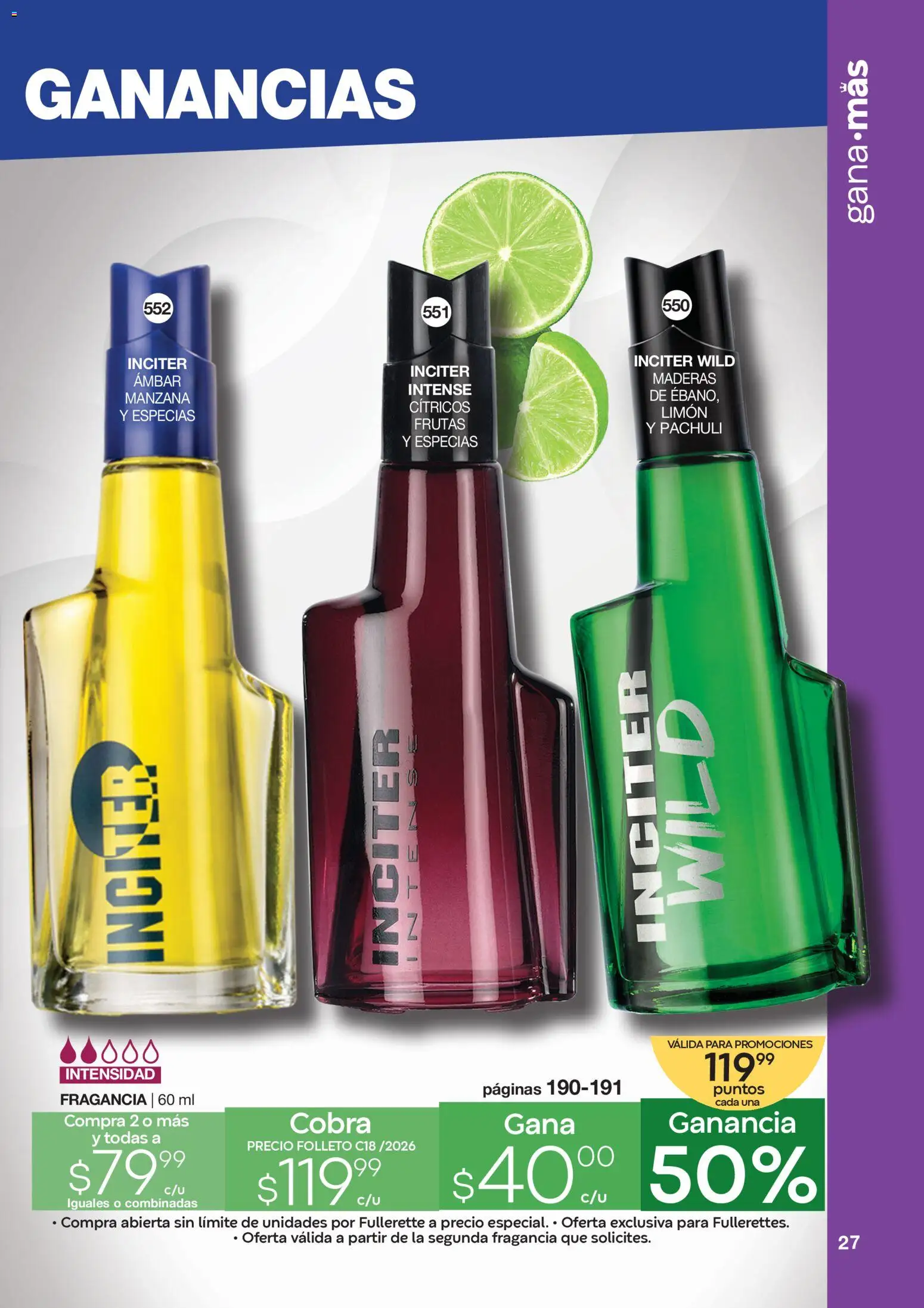 Nuevas ofertas de Fuller válidas en toda la República Mexicana desde el 10.12.2025. ¡Encuentra las mejores ofertas en Fuller Revista Gana Más C18! | Página: 27 | Productos: Manzana, Limón, Fragancia
