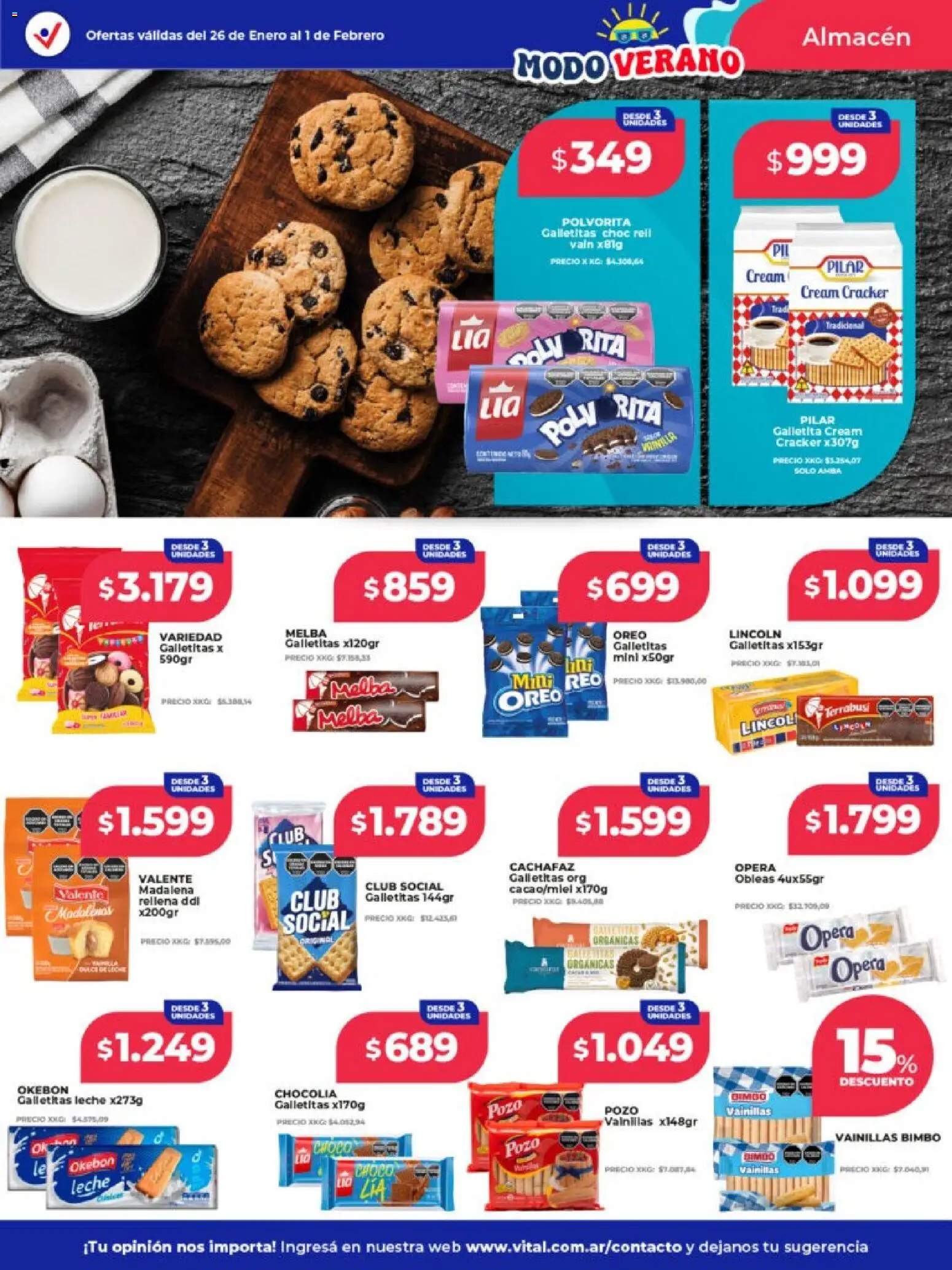 Vital - Ofertas - Laferrere  │ válido desde el 26.01.2026 | Página: 13 | Productos: Galletitas, Leche