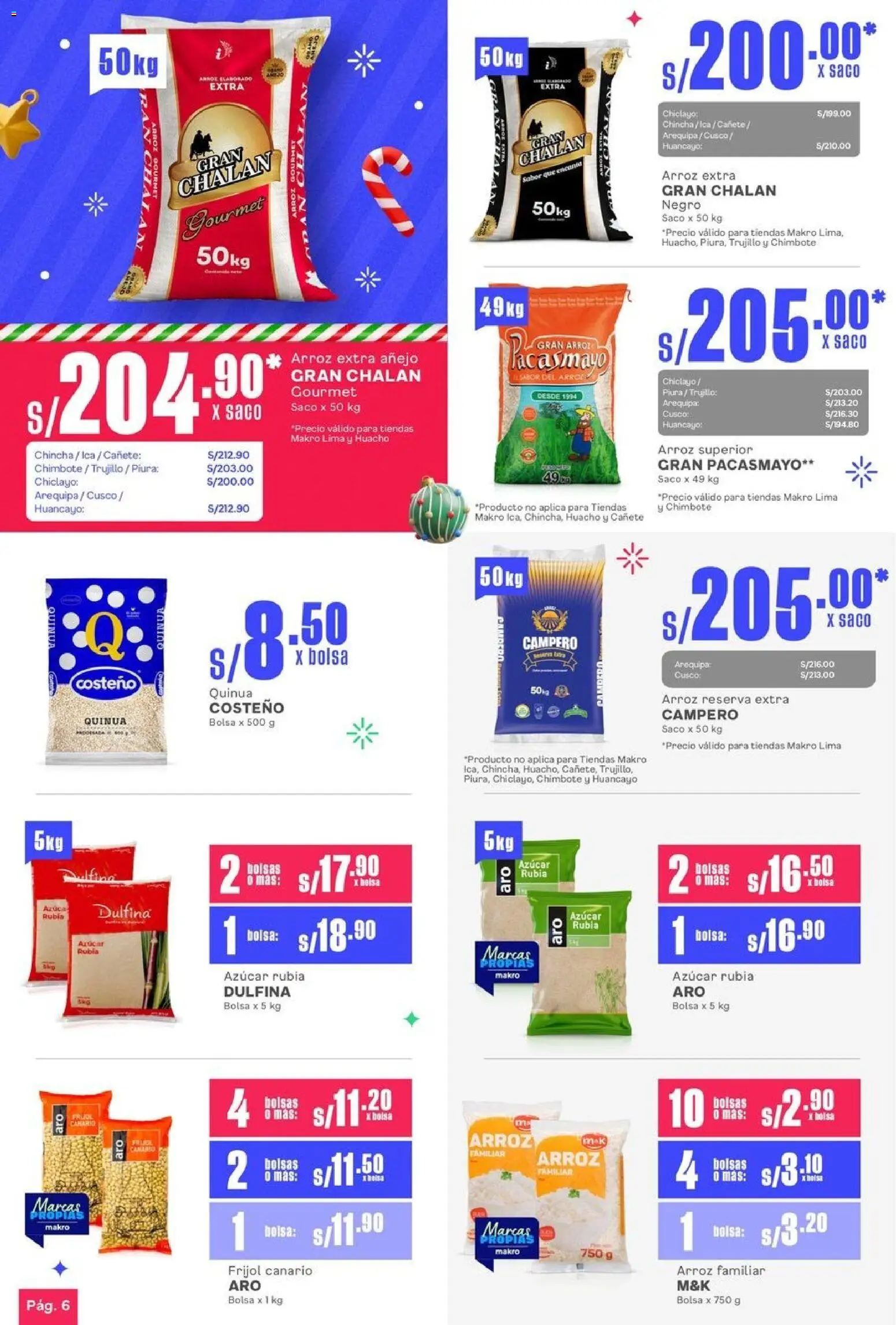 Catálogo Makro válido desde 01.12.2025 | Página: 7 | Productos: Arroz, Saco, Bolsa