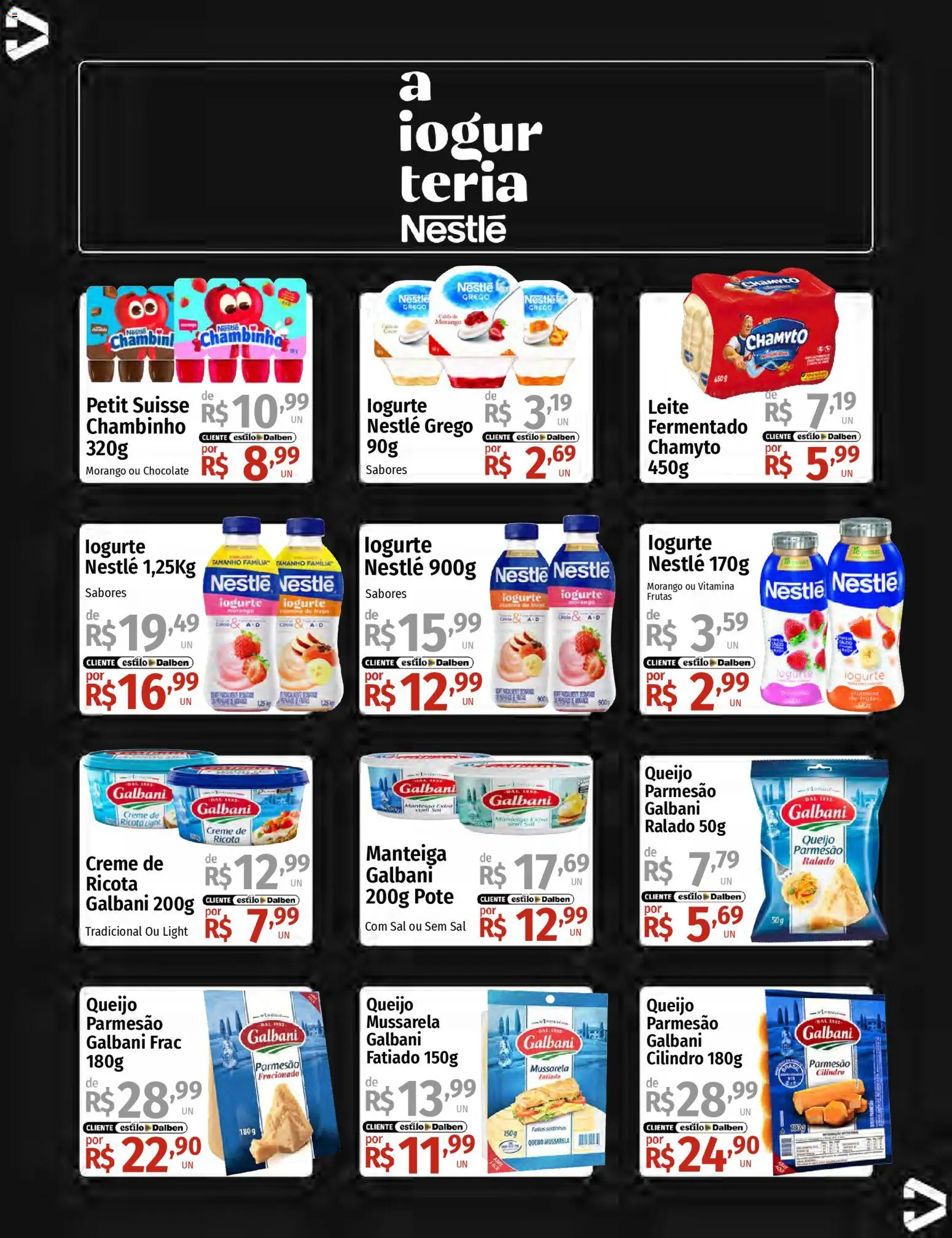 Supermercado Dalben Folheto - válido de 13.11.2025 | Página: 18 | Produtos: Leite, Parmesão, Sal, Mussarela