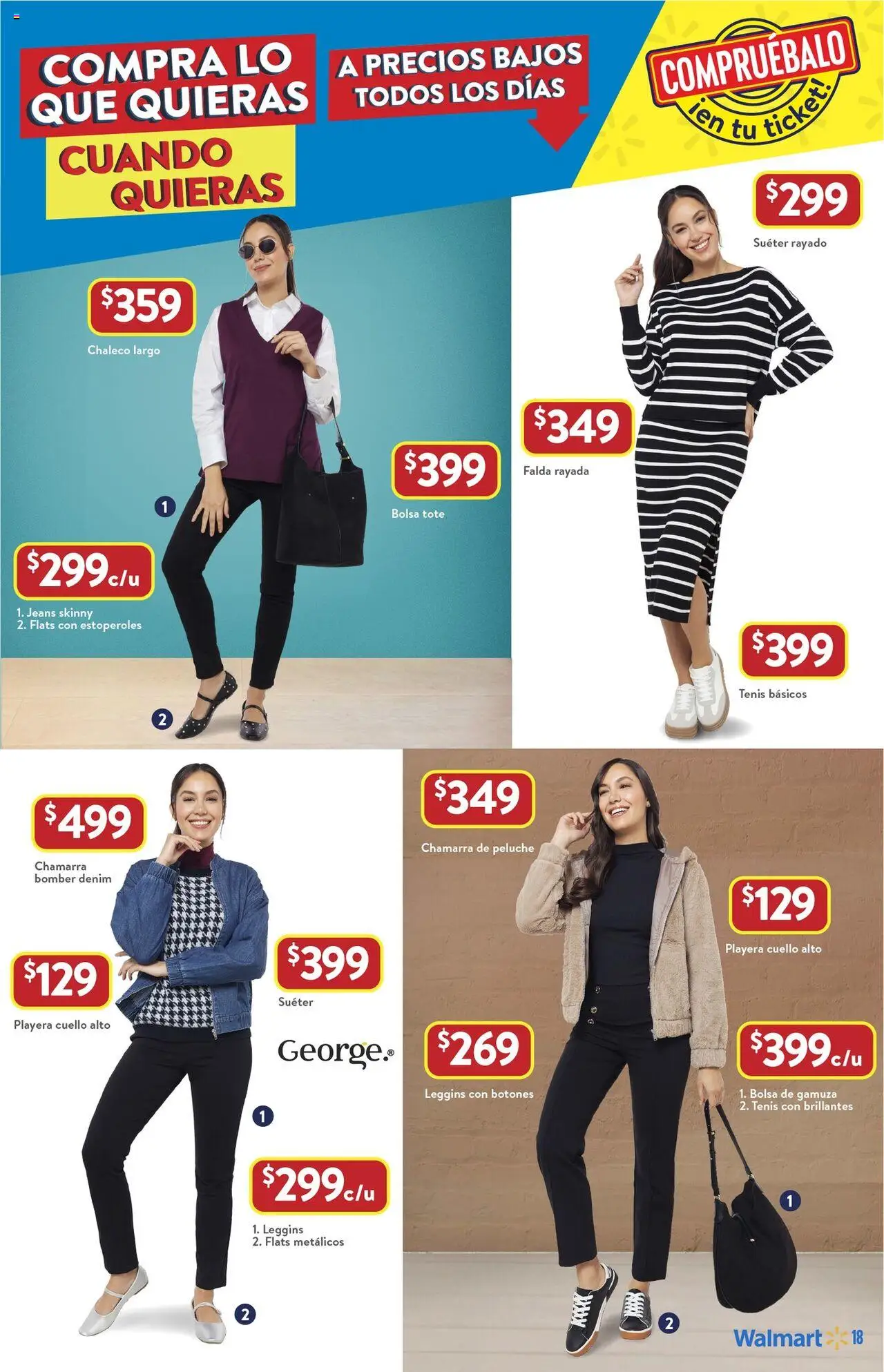Nuevas ofertas de Walmart válidas en toda la República Mexicana desde el 14.08.2025. ¡Encuentra las mejores ofertas en Walmart - Folleto! | Página: 18 | Productos: Chaleco, Gamuza, Playera, Falda