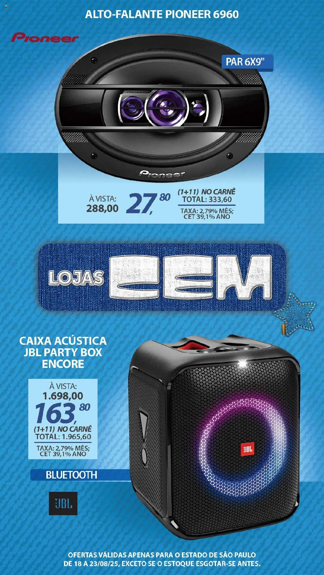Lojas Cem Folheto - válido de 18.08.2025 | Página: 29 | Produtos: Caixa acústica, Caixa, Carne