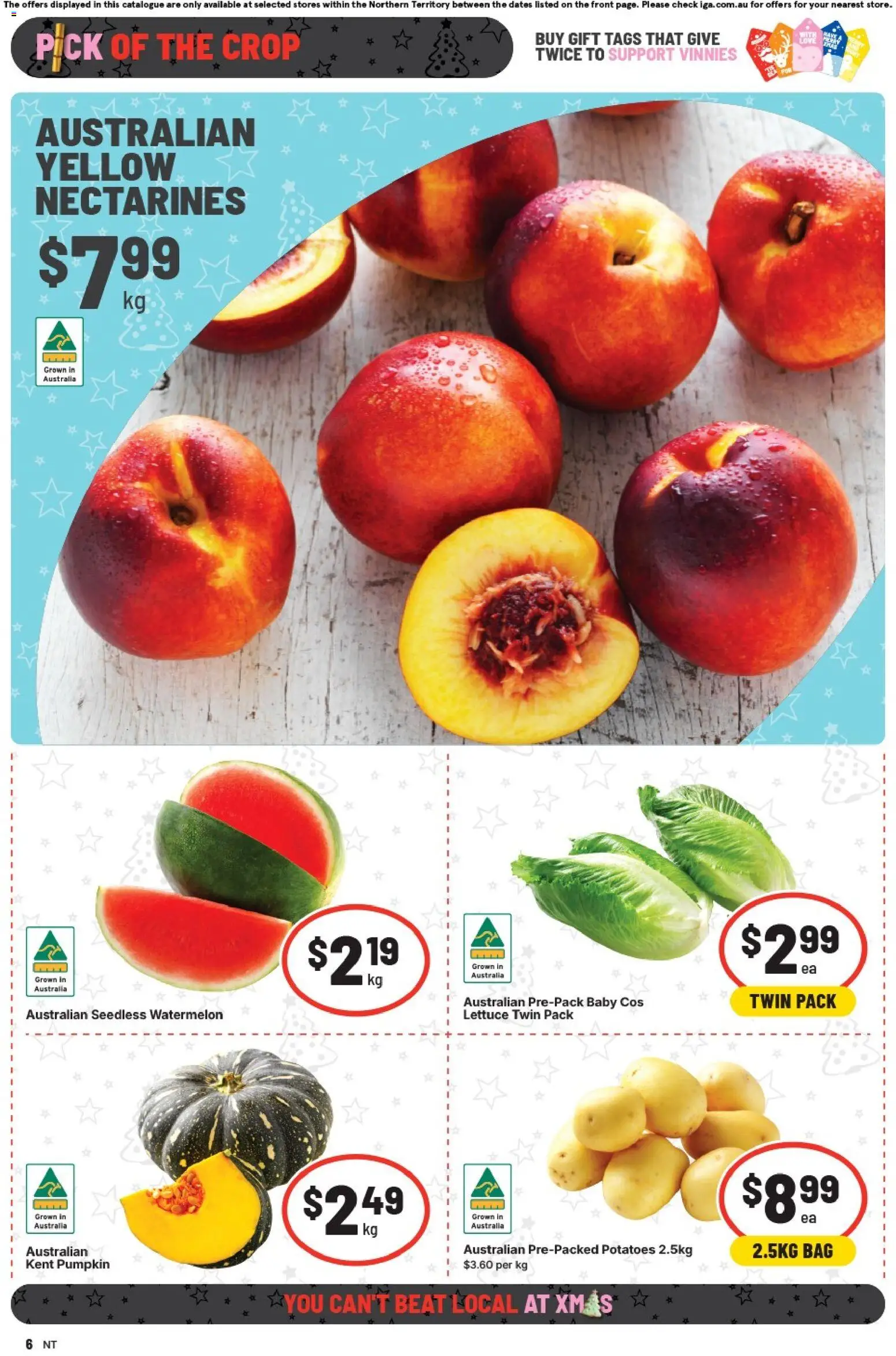 IGA catalogue - valid from 26.11.2025 | Page: 6 | Products: Lettuce, Potatoes, Pumpkin, Bag