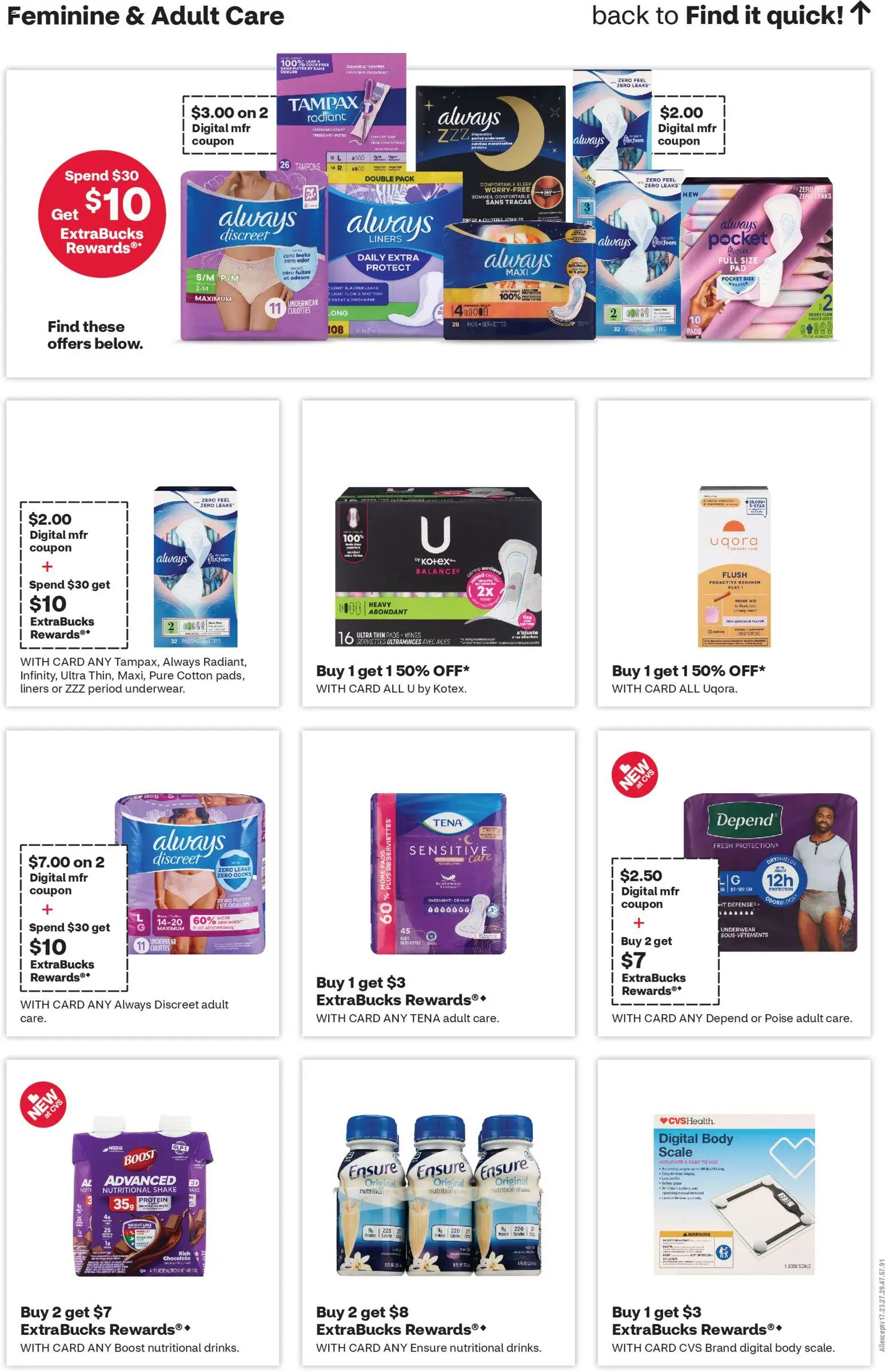 CVS Pharmacy Weekly Ad - valid from 28.12.2025 | Page: 7 | Products: Chocolate, Pads, Tampons, Underwear